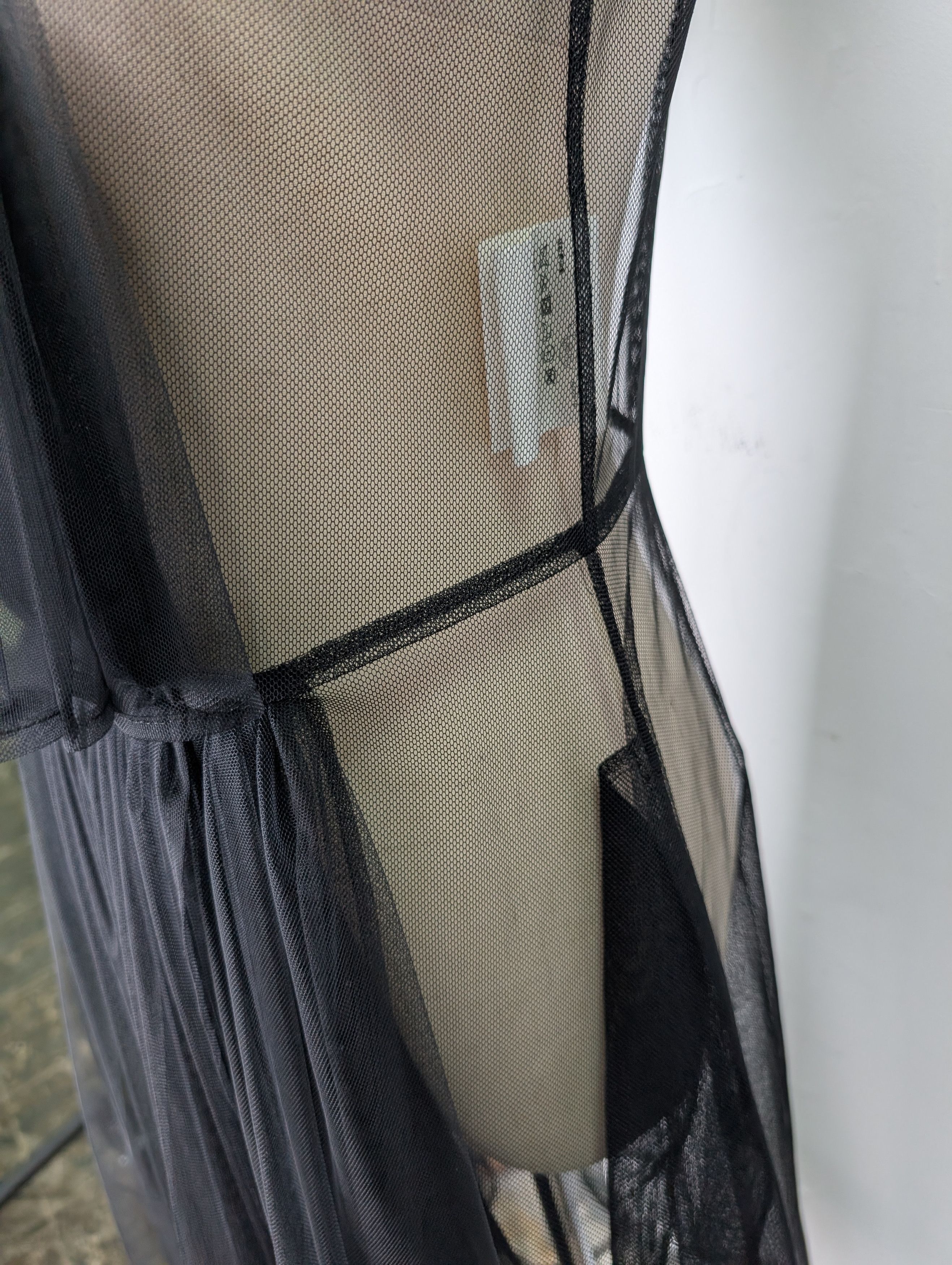 Noir Kei Ninomiya Noir Kei Ninomiya Black Mesh Dress Stand Collar Size XS / US 0-2 / IT 36-38 - 5 Thumbnail