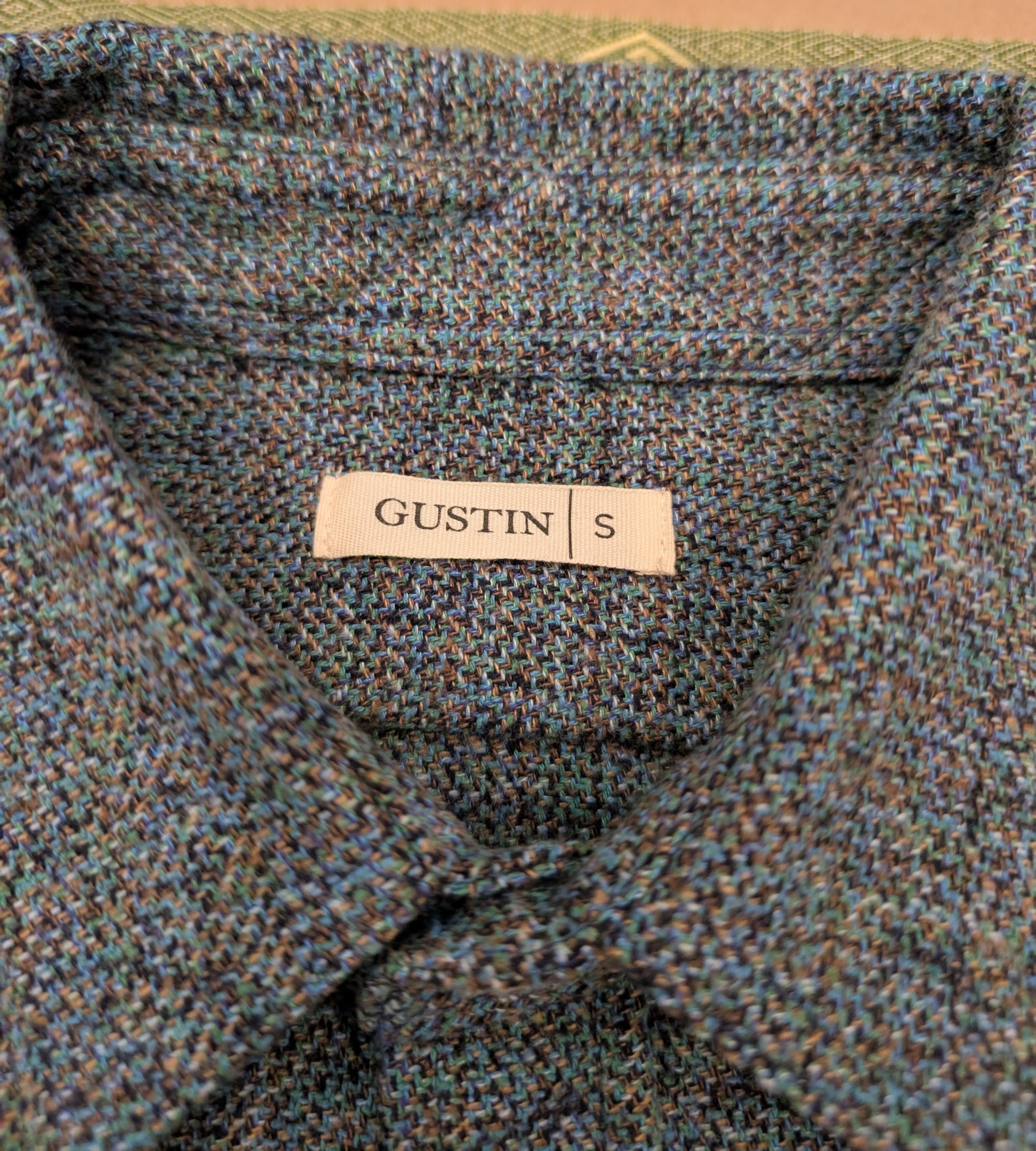 Gustin Gustin #1296 Electric Homespun Shirt in Ocean Made in USA Size US S / EU 44-46 / 1 - 3 Thumbnail