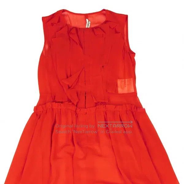 Comme des Garcons Comme Des Garcons size F Red Retro Ripped Fabric Design Dr Size XS / US 0-2 / IT 36-38 - 4 Thumbnail