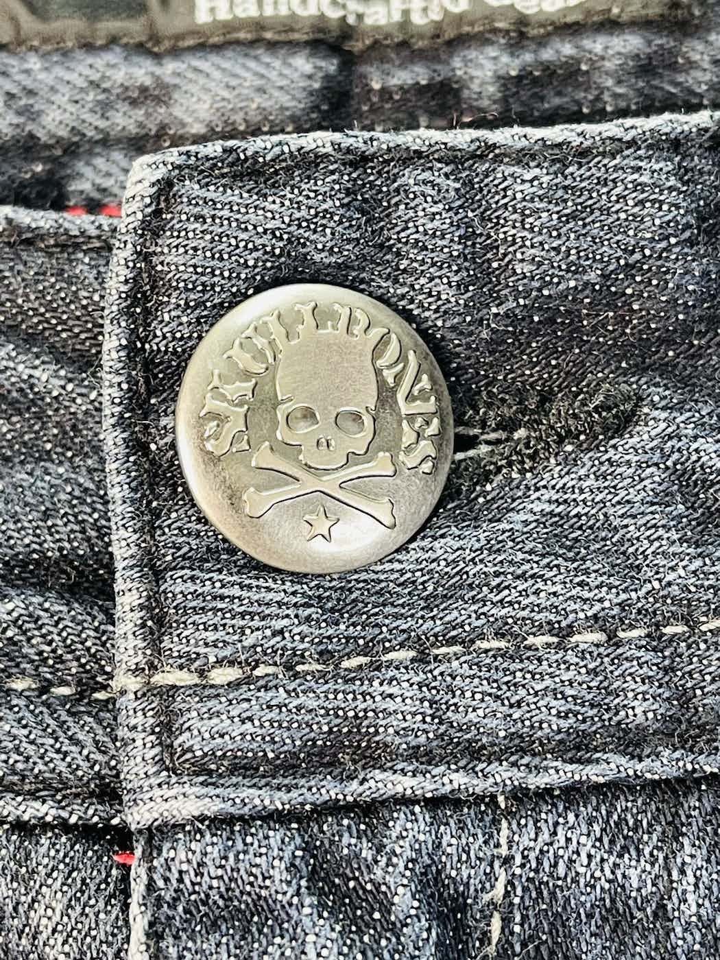 Japanese Brand × Vintage Rock Unite Skull Bones🔥 Special Design Denim By Dominate Size US 31 - 4 Thumbnail