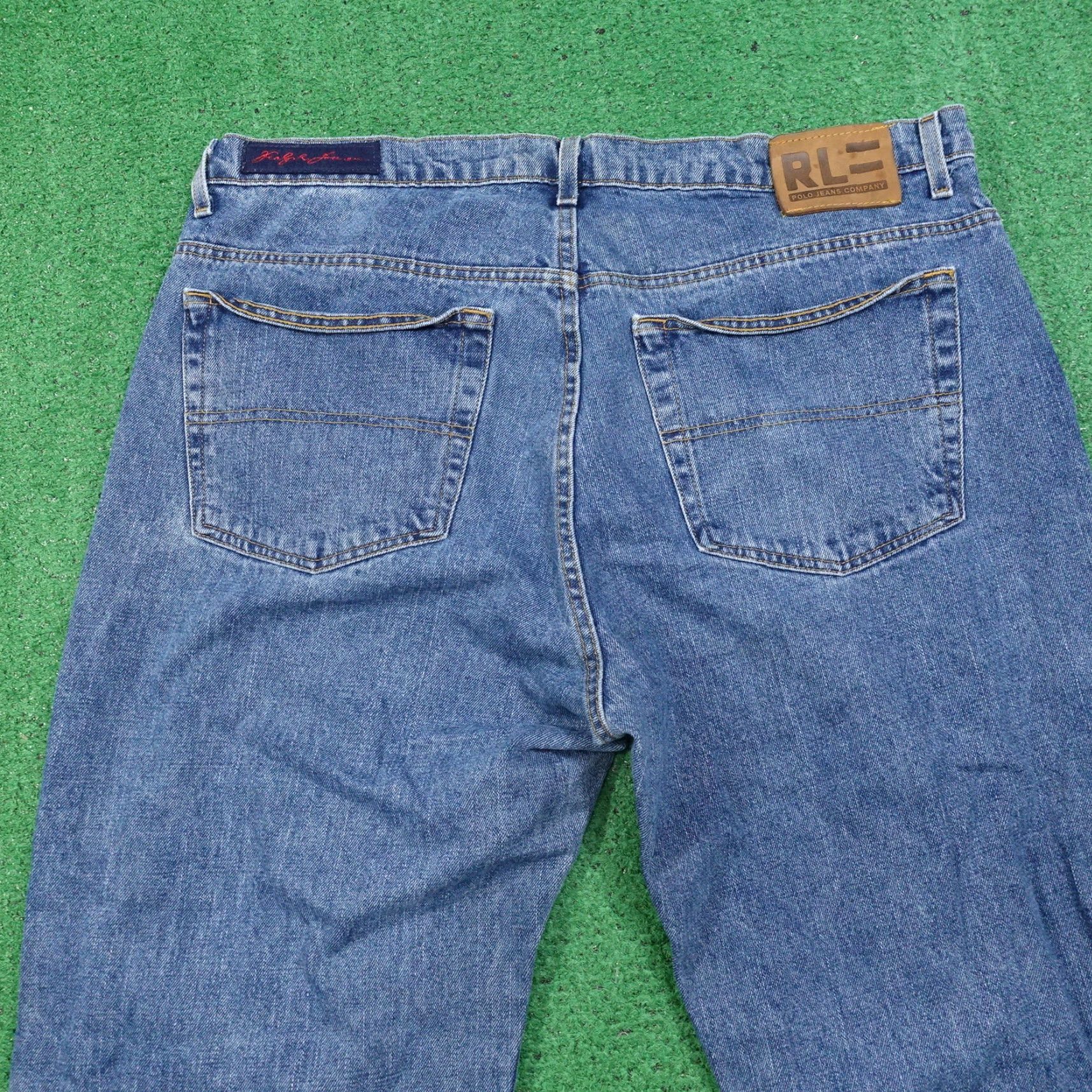 Polo Ralph Lauren Vintage Polo Ralph Lauren Jeans Co Men's Relaxed Fit 38x30 Blue Cotton Zip Fly Baggy Straight Denim Jeans Size US M / EU 48-50 / 2 - 7 Thumbnail