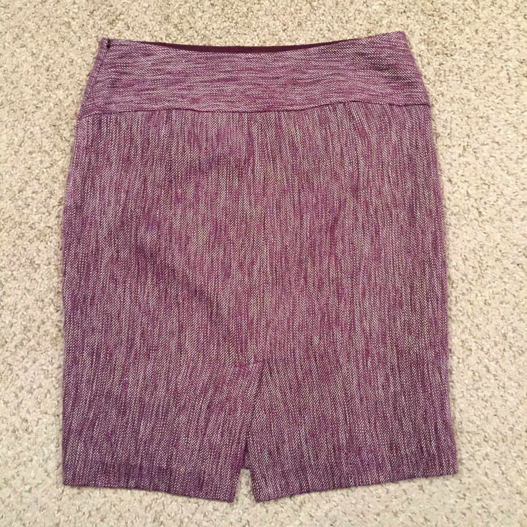 Vintage The Limited Skirt Pencil Skirt Purple Knee Length Lined Slit Size 2 Women Regular Cotton Blend Canvas Vintage No Size 26" / US 2 / IT 38 - 6 Thumbnail