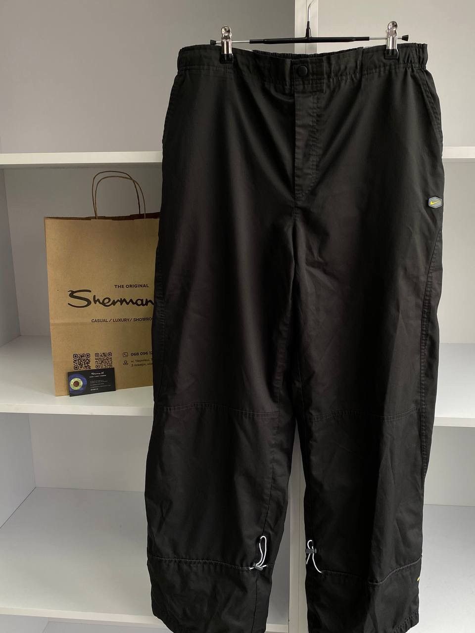 Nike × Vintage Vintage Nike Black Nylon Baggy Drill Pants Size US 34 / EU 50 - 2 Thumbnail