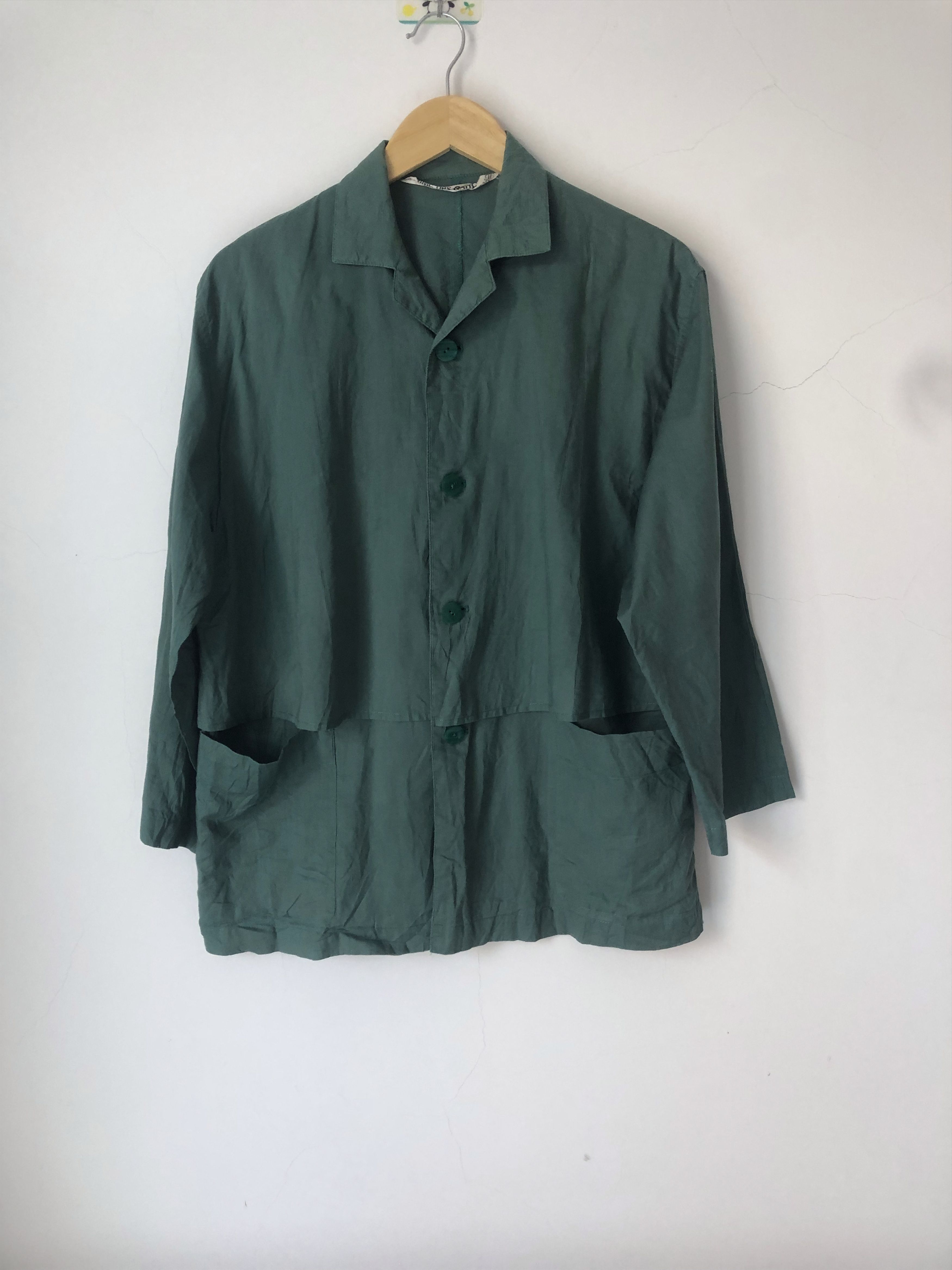 rare '70s sage green deconstructed shirt