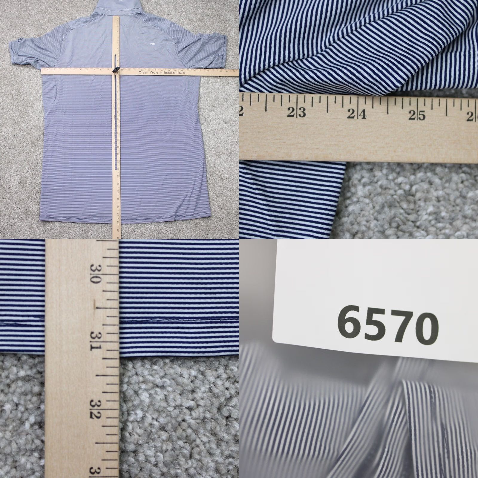 KJUS Kjus Shirt Men 54 XL Blue/White Soren Stripe Polo Stretch Short Sleeve Pullover Polo Shirt Size US XL / EU 56 / 4 - 9 Thumbnail