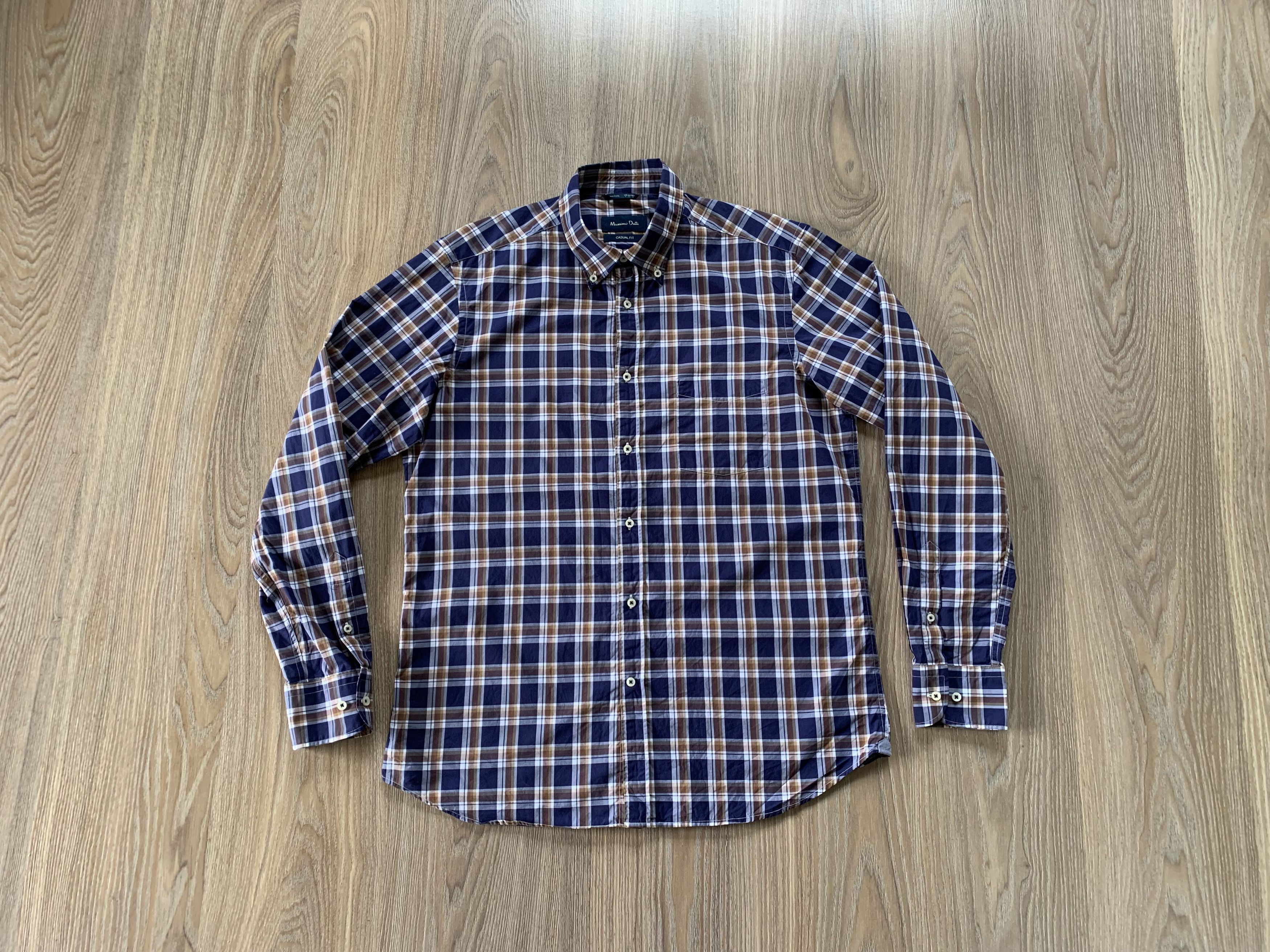 Designer × Massimo Dutti Massimo Dutti Plaid Cotton Long Sleeve Button Shirt Size US L / EU 52-54 / 3 - 1 Thumbnail