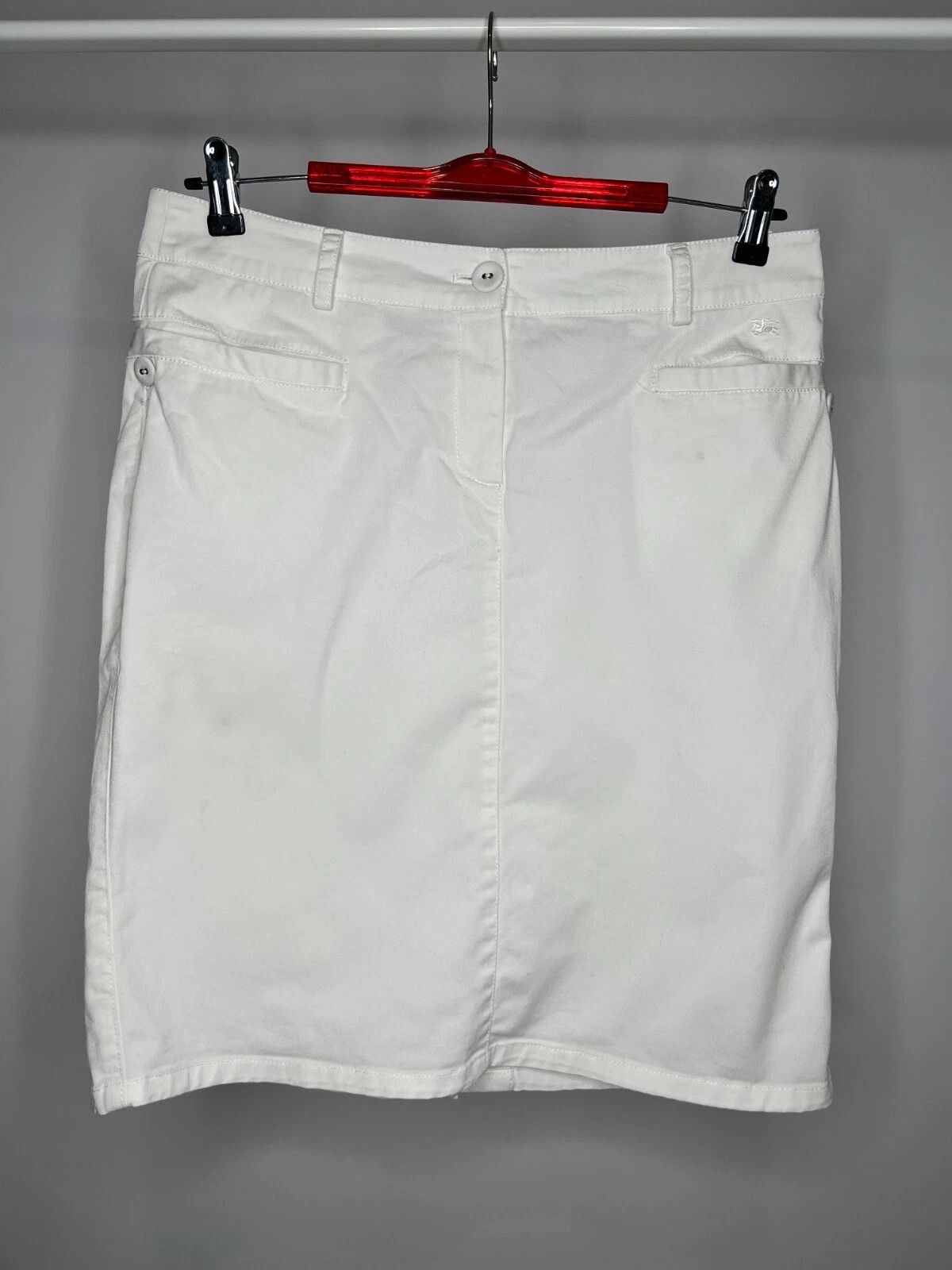 Burberry Burberry London Women's White Cotton Blend Jeans Skirt Size 30" / US 8 / IT 44 - 1 Thumbnail