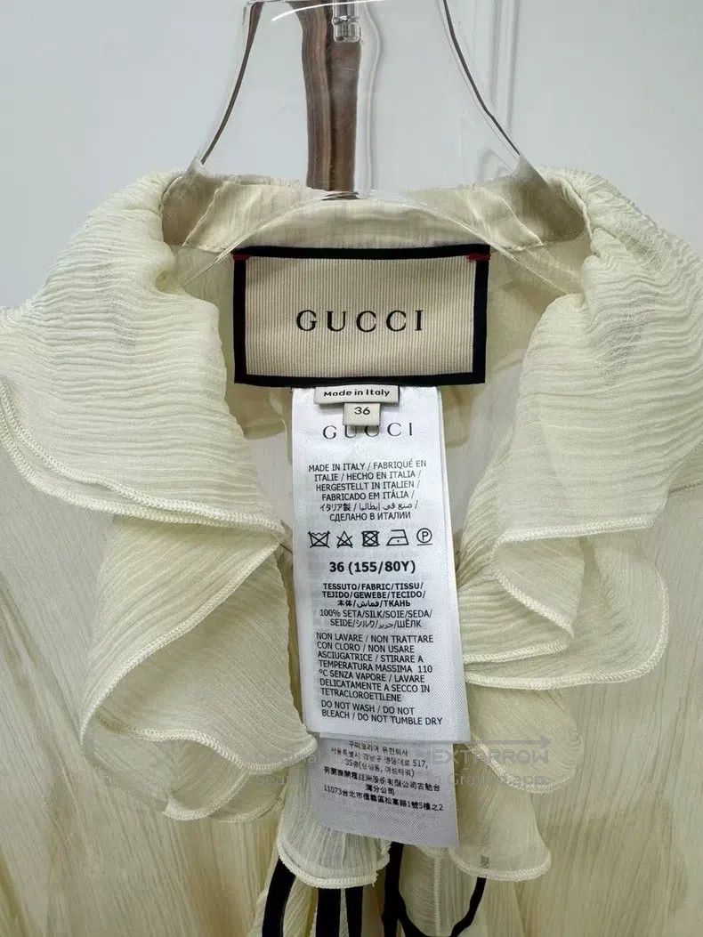 Gucci Gucci Beige streamer mulberry silk shirt Size XS / US 0-2 / IT 36-38 - 7 Thumbnail