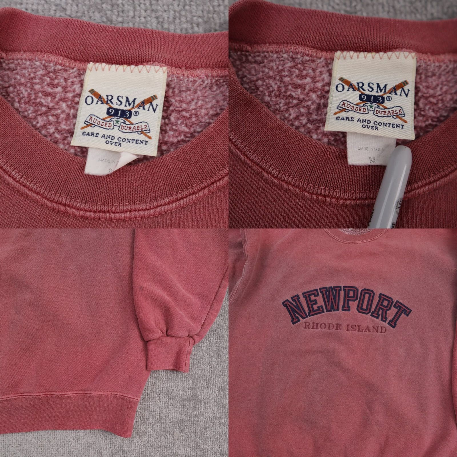 Vintage VINTAGE Newport Rhode Island Medium Pink Long Sleeve Pullover Sweatshirt Mens Size US M / EU 48-50 / 2 - 8 Thumbnail