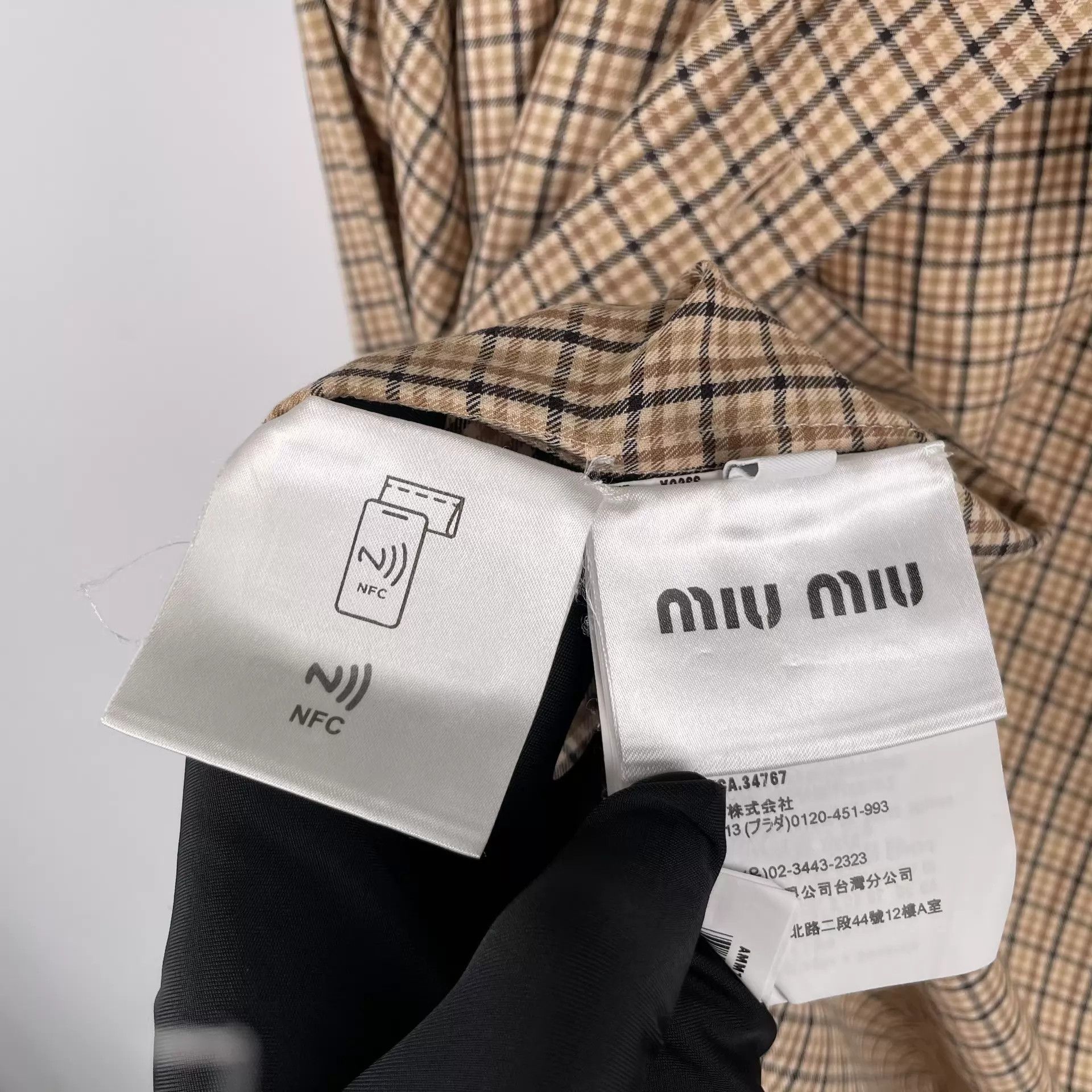 Miu Miu MIU MIU Checkered Long Sleeve Shirt Brown 38 Size XS / US 0-2 / IT 36-38 - 6 Thumbnail