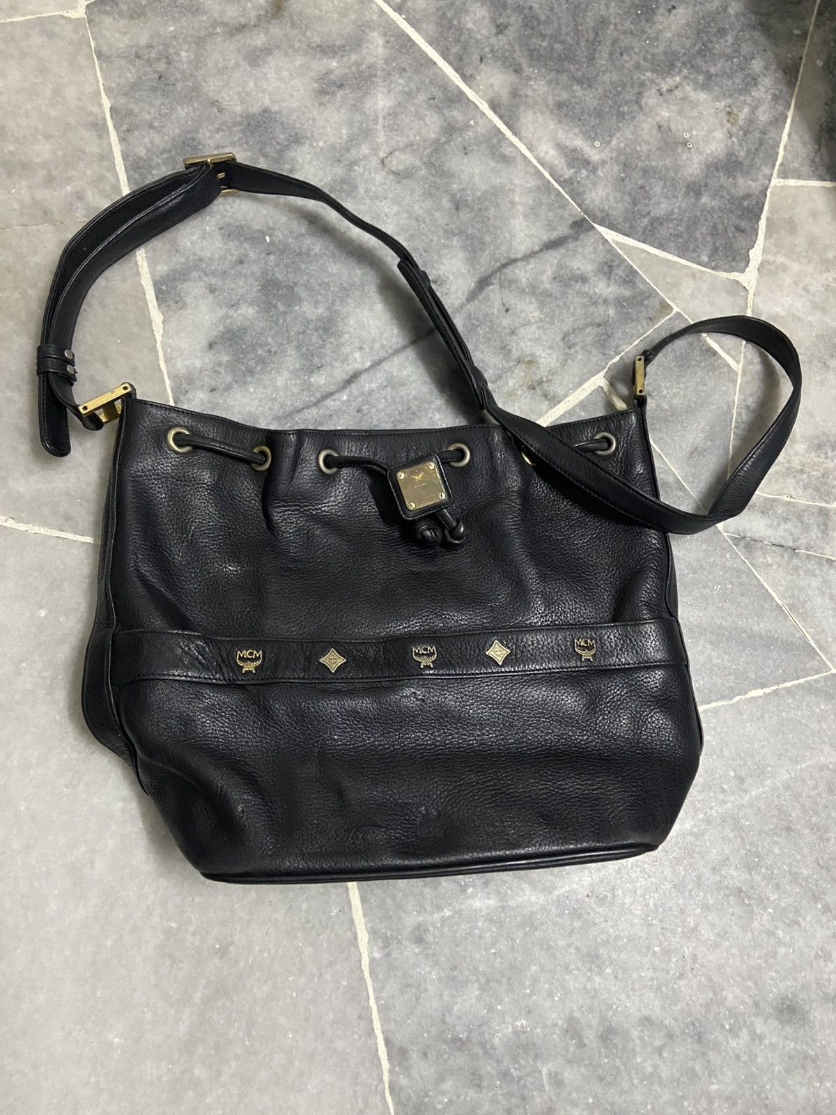 MCM MCM Vintage Black Leather Bag Size ONE SIZE - 10 Thumbnail