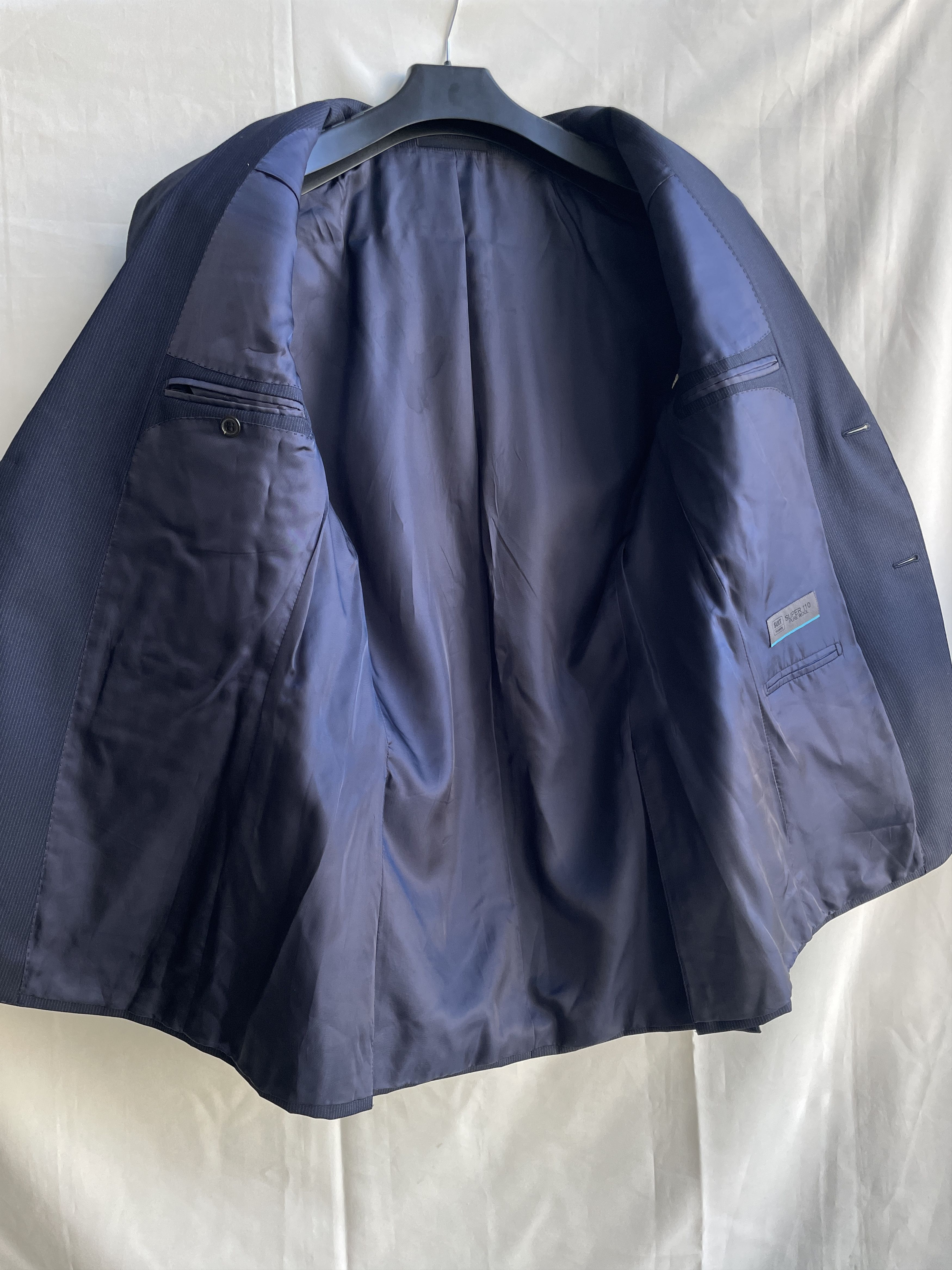 Suitsupply Suitsupply Pinstripe Navy Wool Suit Jacket Blazer Size 38R - 3 Thumbnail
