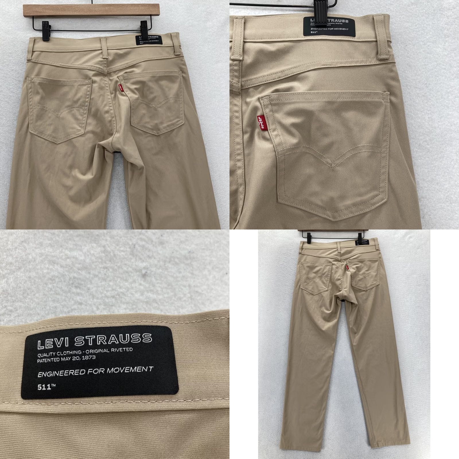 Levi's VINTAGE? No. Levi's 511 Pants Mens 31x30 Khaki Beige Slim Fit Engineered For Movement Size US 31 - 9 Thumbnail
