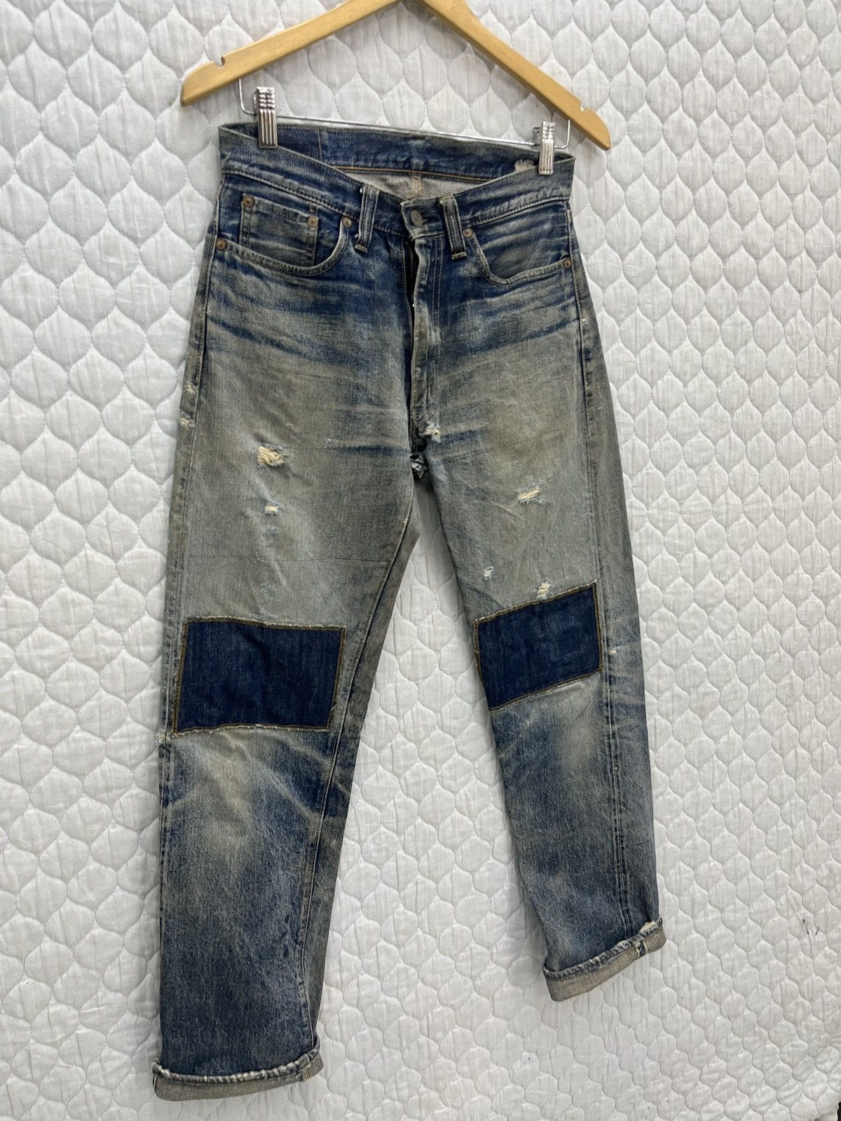 Sugar Cane 🔥🔥🔥RARE VTG SUGAR CANE DISTRESSED SELVEDGE DENIM Size US 29 - 3 Thumbnail