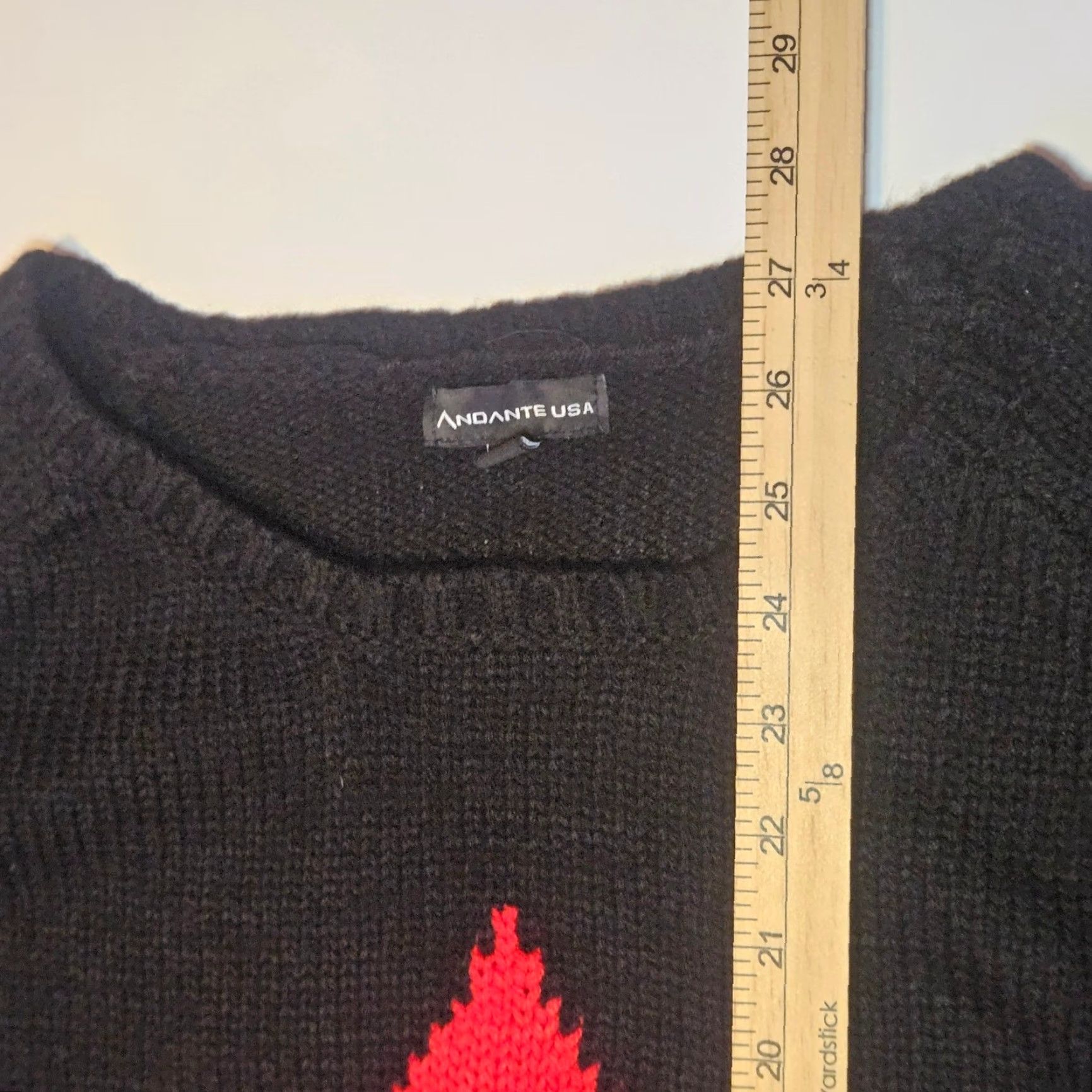 Vintage Andante USA Star Knit Sweater Womens L Black Sleeve 4th of July Y2K Stripe Star Pullover Knit Size L / US 10 / IT 46 - 7 Thumbnail