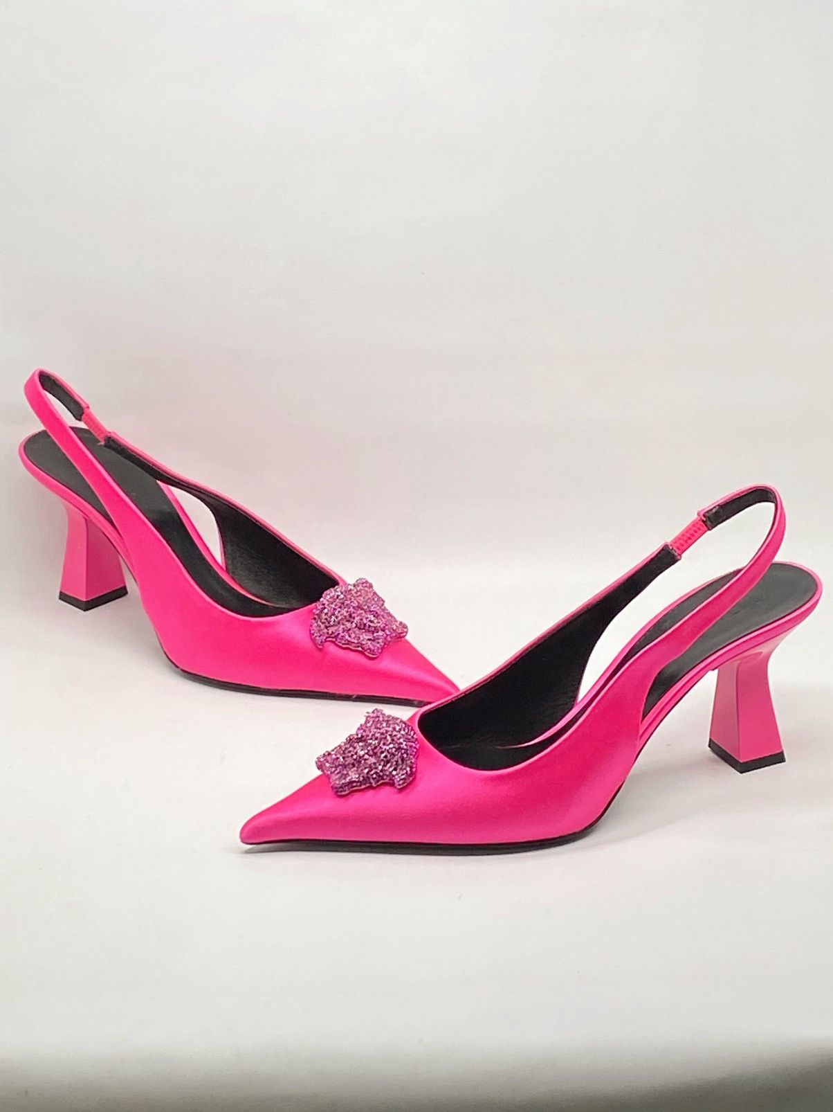 Versace Versace La Medusa Embellished Slingback Pump size 37.5 Size US 7.5 / IT 37.5 - 10 Thumbnail