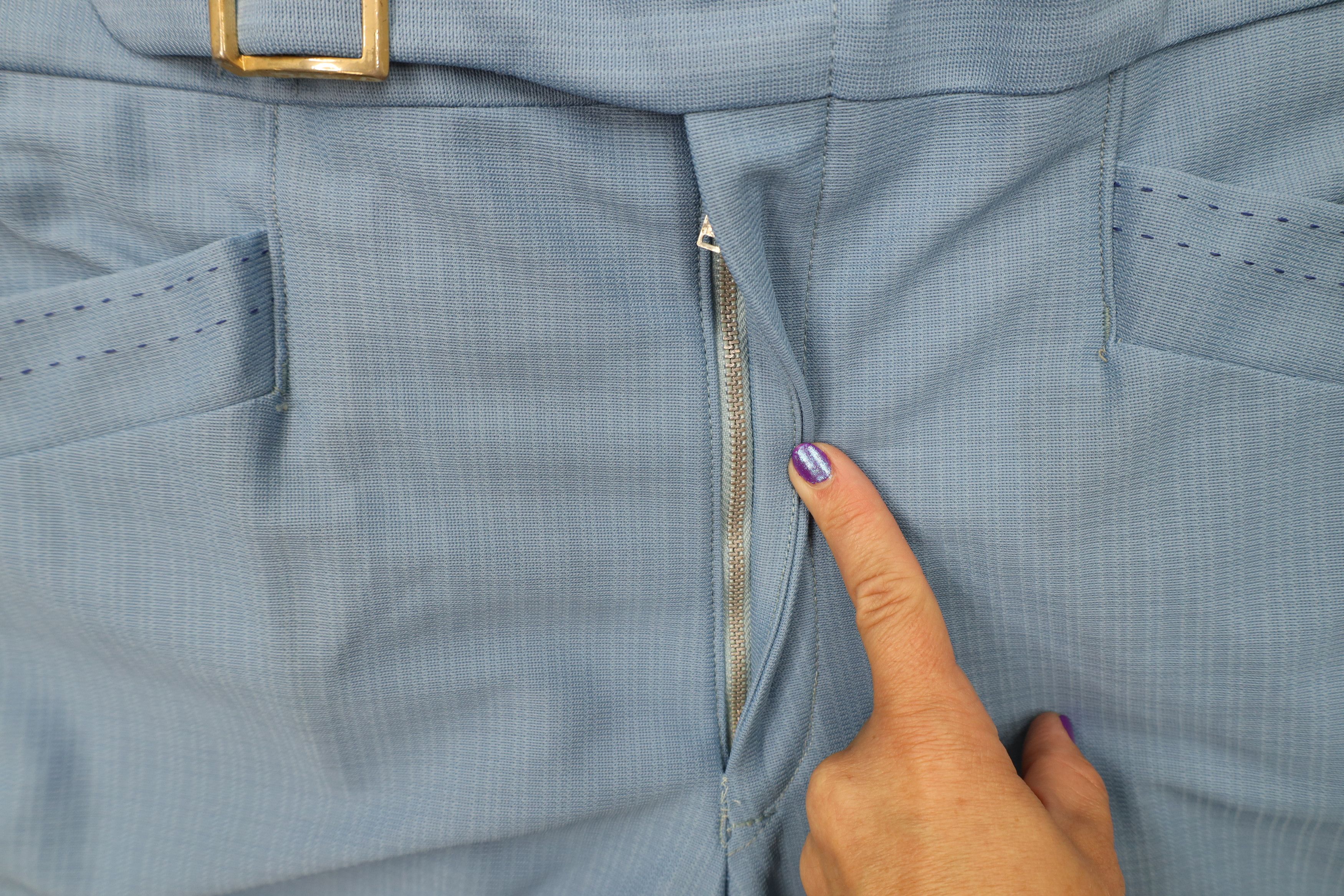 Vintage Vintage 50s 60s Streetwear Bell Bottoms Pants Carolina Blue Size US 34 / EU 50 - 5 Thumbnail