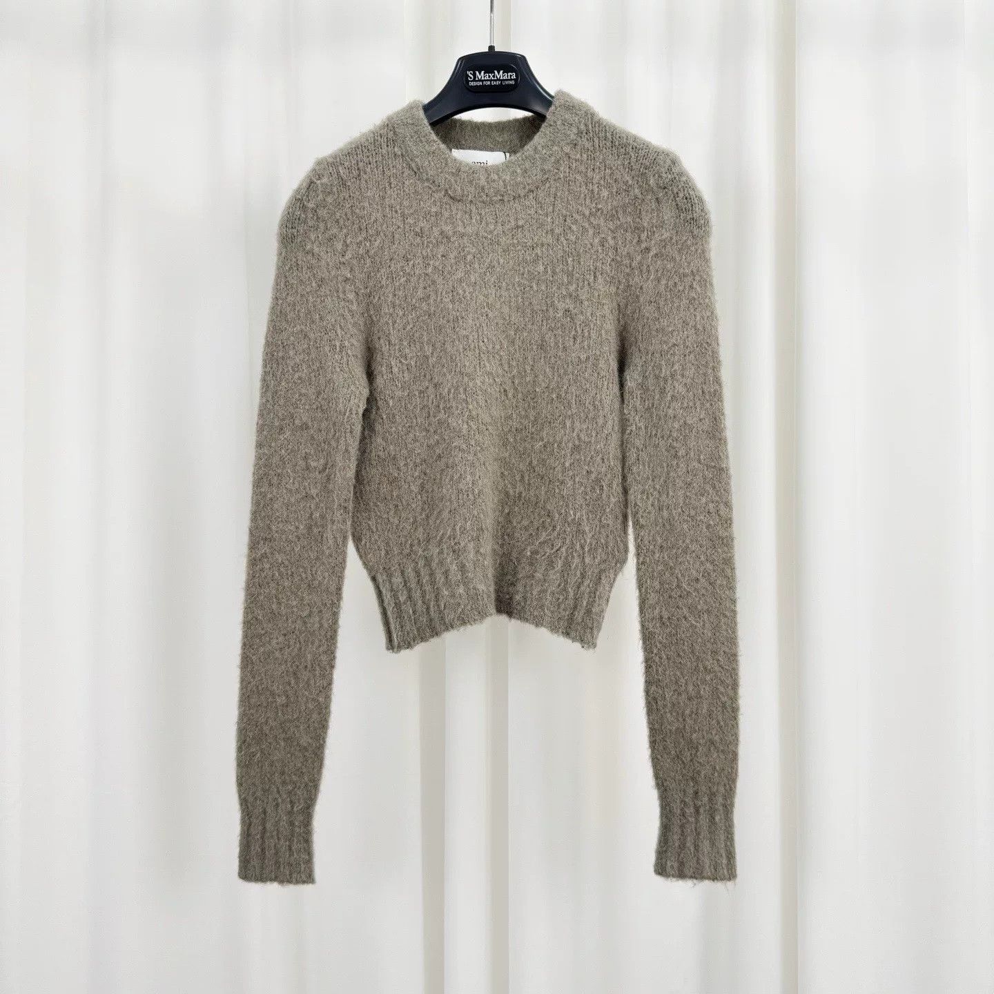 AMI Ami Oatmeal Gray Mohair Knit Sweater Size XS / US 0-2 / IT 36-38 - 1 Thumbnail