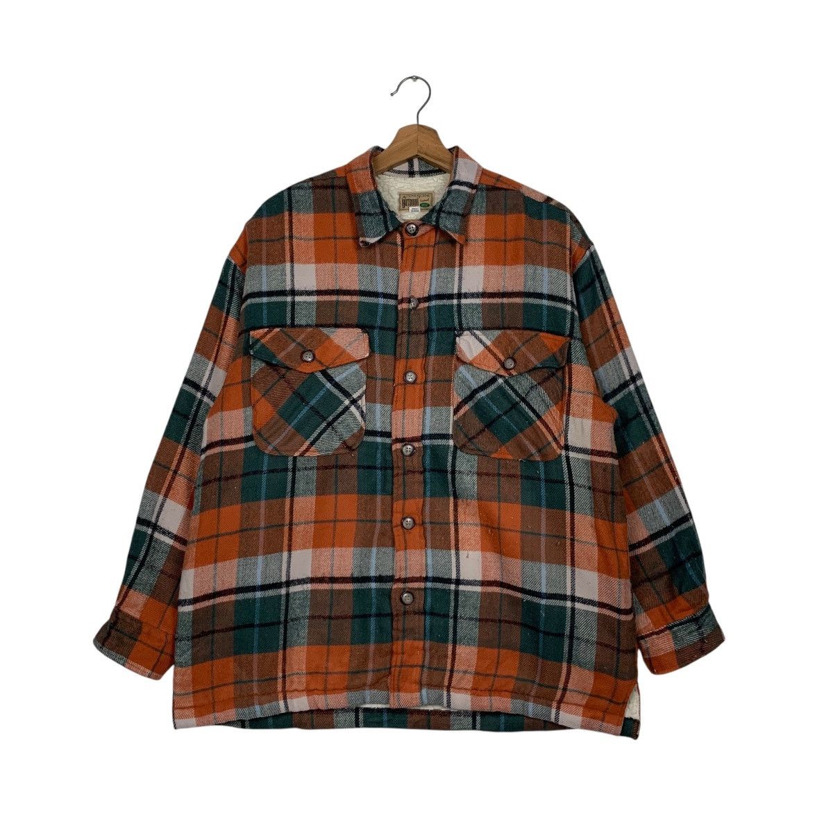 Vintage ACTIVE SCENE Outdoor Wear Check Flannel Jacket #2836-C128 Size US M / EU 48-50 / 2 - 1 Thumbnail