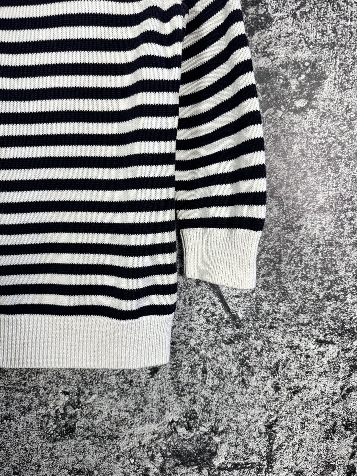Lauren Ralph Lauren Lauren Ralph Lauren Denim Knit Striped Sweater Anchor Logo Size M / US 6-8 / IT 42-44 - 5 Thumbnail