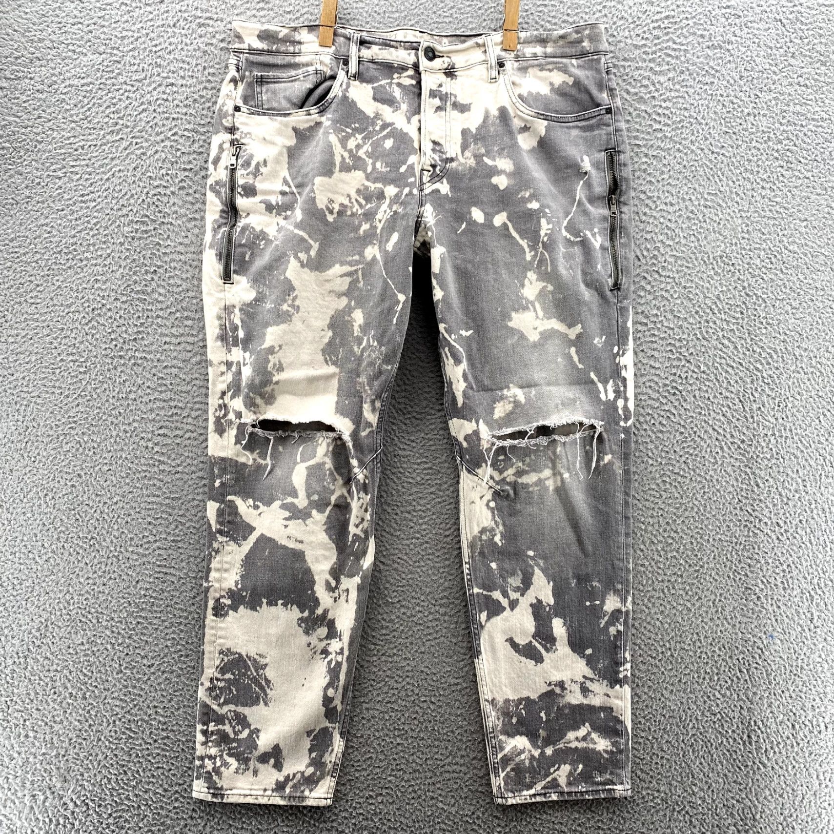 Hudson Hudson Jeans Men 40x30 Tie Dye Bleach Distressed Straight Grunge Streetwear Skater Denim Pant XS? Size US 40 / EU 56 - 2 Thumbnail