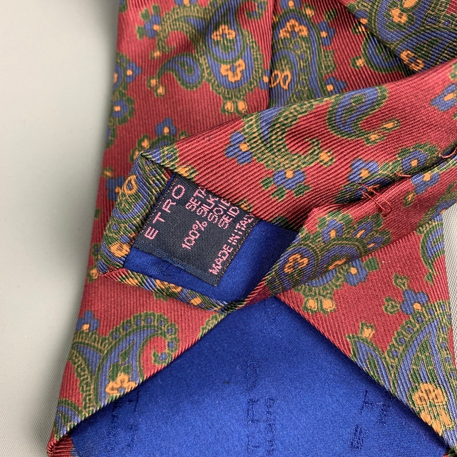 Etro ETRO Burgundy Paisley Silk Tie Size ONE SIZE - 3 Thumbnail