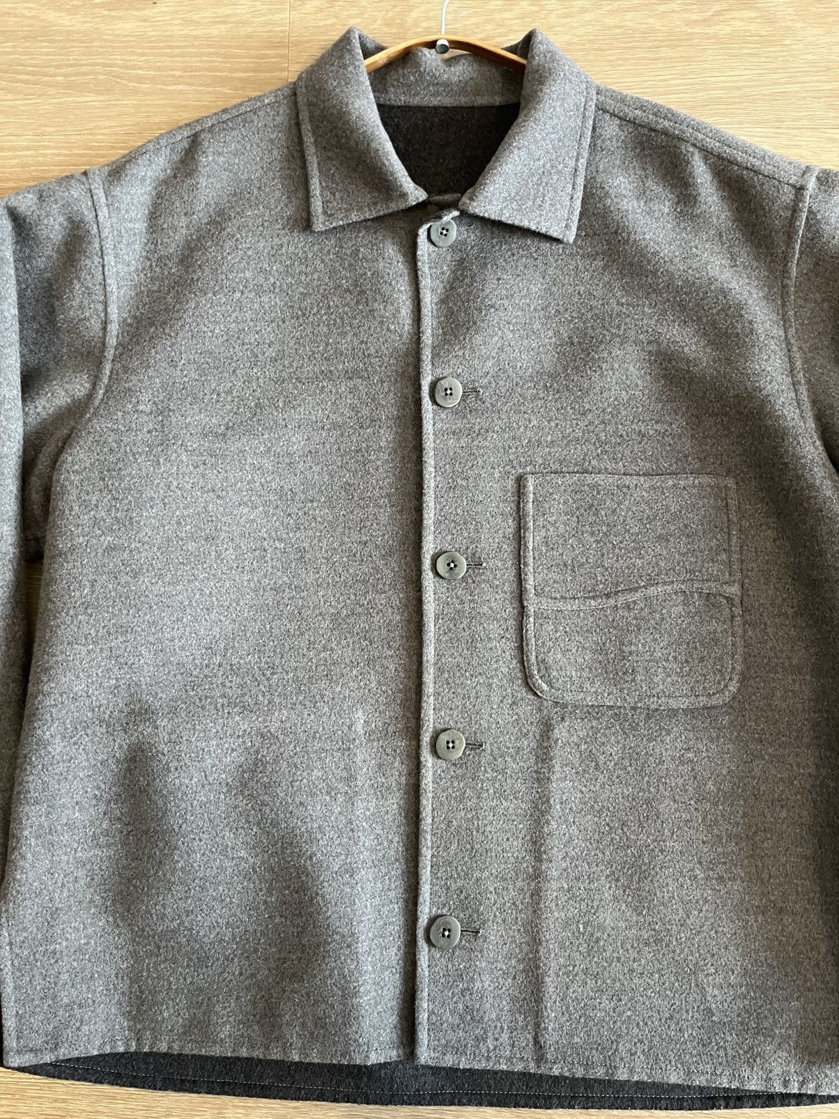 Stoffa Stoffa Split Seam Wave Jacket (Grey Brushed Merino Wool) Size US M / EU 48-50 / 2 - 3 Thumbnail