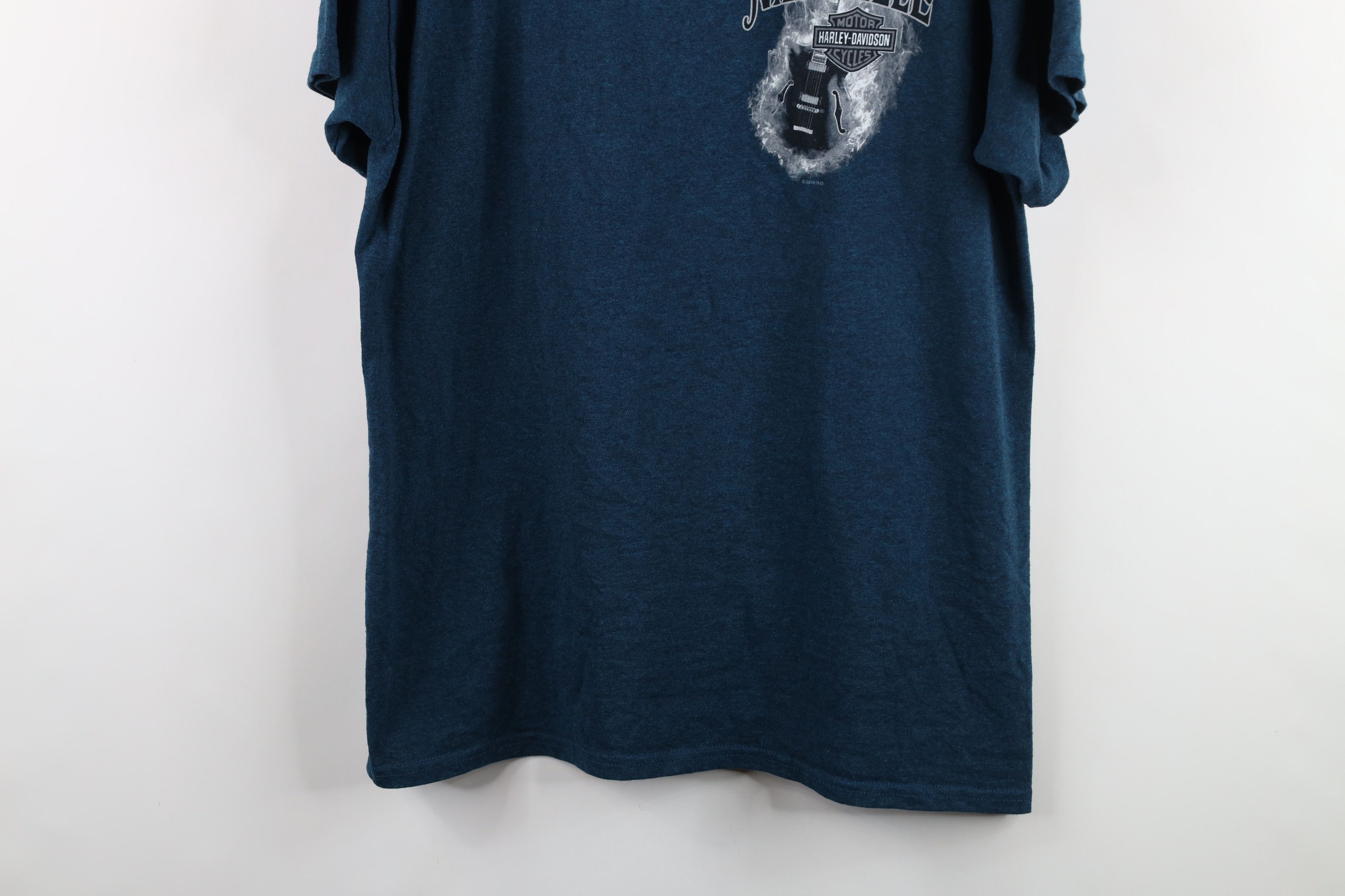 Harley Davidson × Vintage Vintage Y2K Harley Davidson Guitar Fire Flames Skull T-Shirt Size US L / EU 52-54 / 3 - 3 Thumbnail