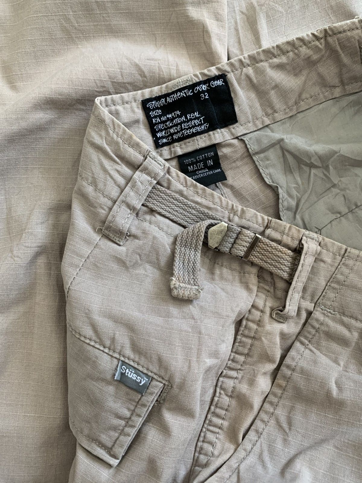 Stussy Vintage Stussy Gear Ripstop Faded Cargo Trousers Size US 34 / EU 50 - 9 Thumbnail