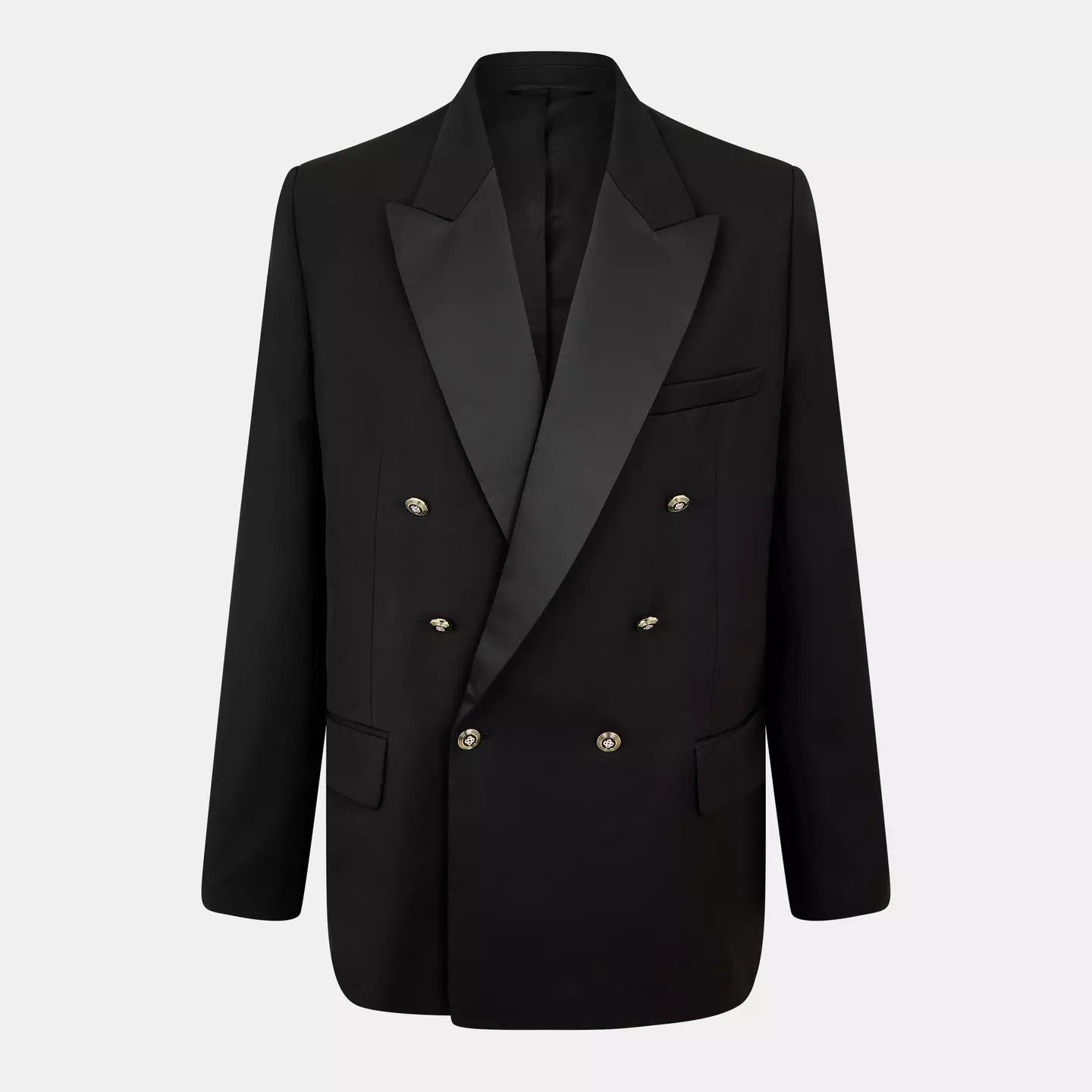Casablanca o1g2r1mq0426 Double Breasted Evening Wool Blazer in Black Size US XL / EU 56 / 4 - 1 Thumbnail