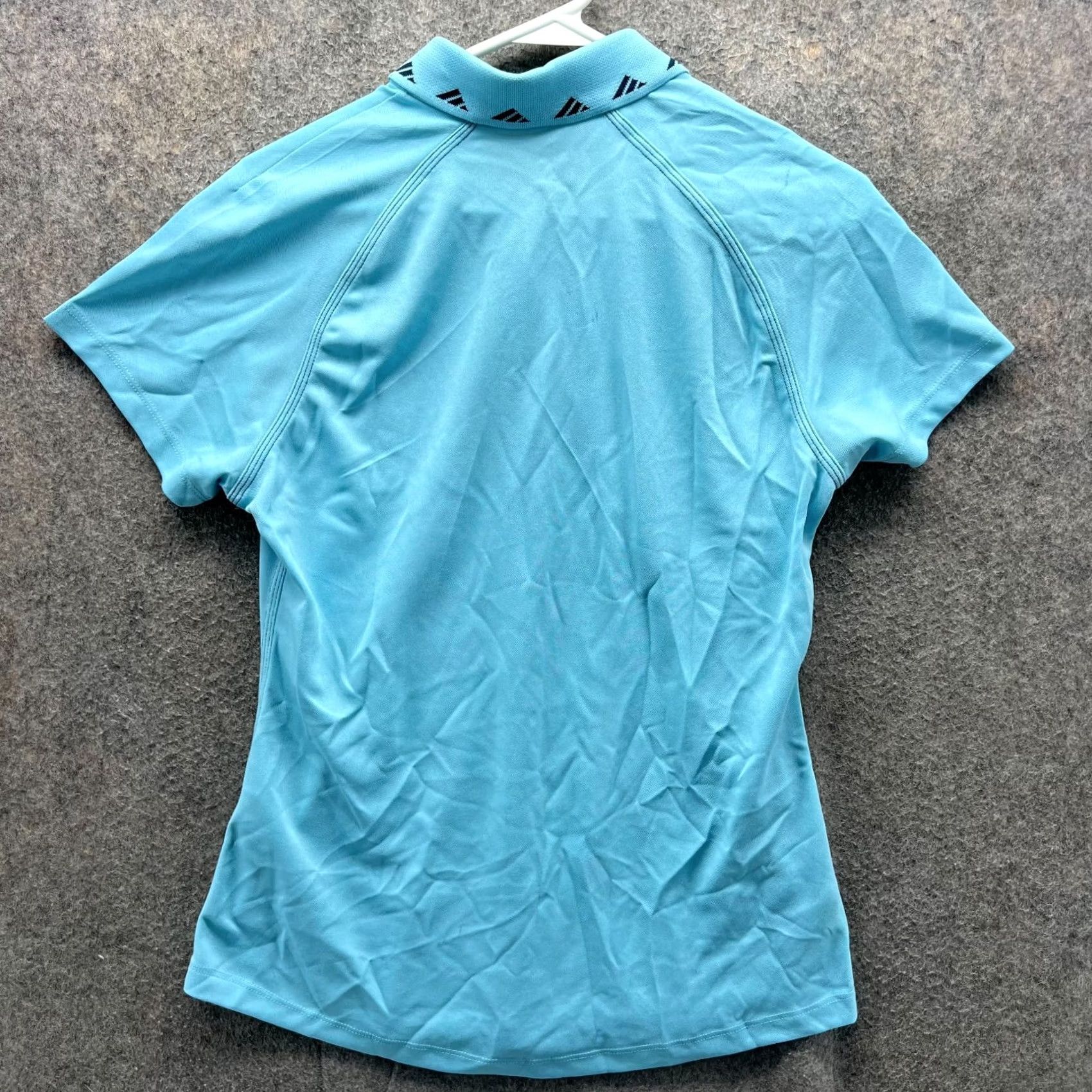 Adidas Adidas Polo Shirt Womens M Blue Swoosh Stretch Short Sleeve Collared Knit Polyester Casual Golf Tennis Size M / US 6-8 / IT 42-44 - 2 Thumbnail
