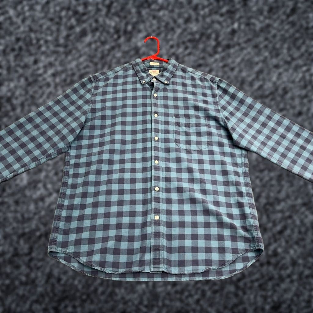 J.Crew J.CREW Button-Up Mens L Blue Cotton Gingham Check Slim Fit Oxford Casual Style Size US L / EU 52-54 / 3 - 1 Thumbnail