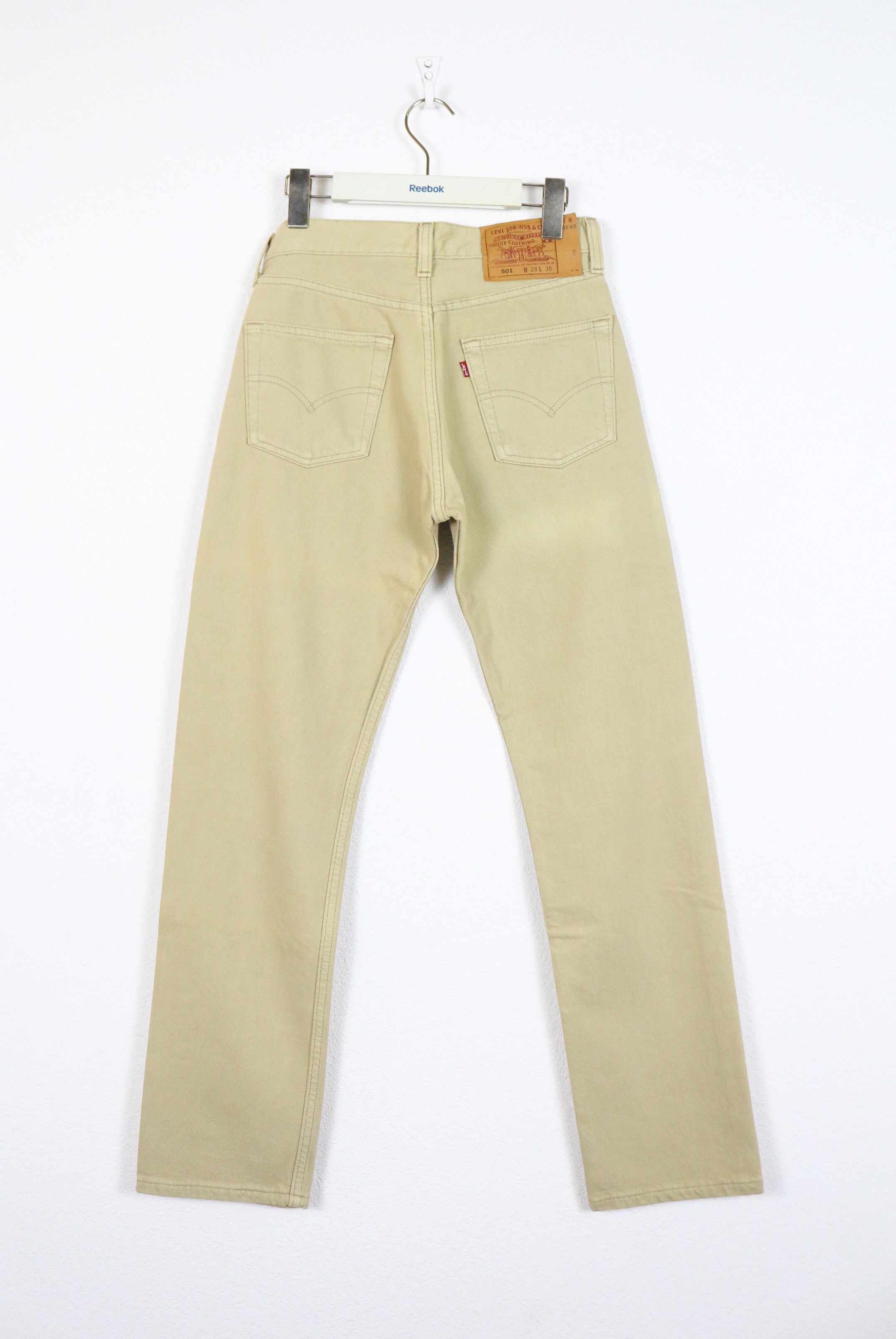 Levi's Vintage Levis 501 Beige Denim Jeans Pants 90s USA Made Size 28" / US 6 / IT 42 - 5 Thumbnail