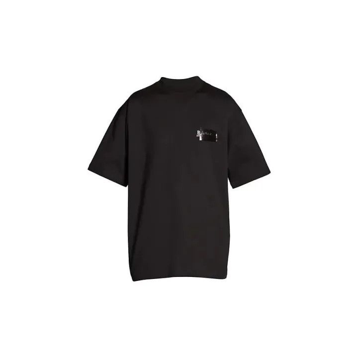 Balenciaga Balenciaga Black Logo Print Short Sleeve T-Shirt 0079 Size US S / EU 44-46 / 1 - 1 Thumbnail