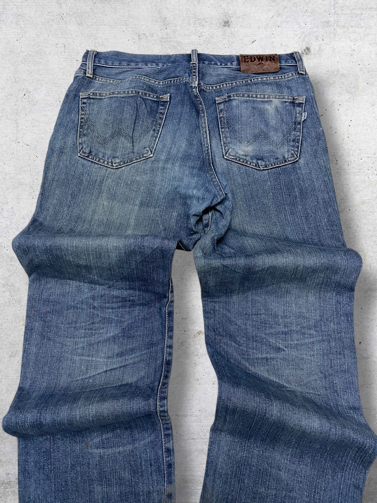 Edwin VINTAGE EDWIN 90S DESIGNER JAPAN OG RIPPED MUDWASH DENIM Size US 32 / EU 48 - 10 Thumbnail