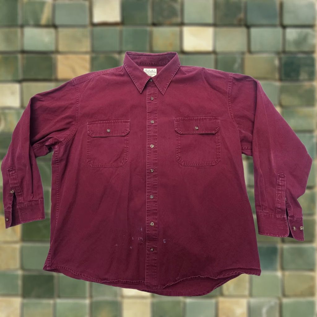 Vintage Cabela's Heavyweight Canvas Long Sleeve Shirt Mens 2XLT Red Work Field Bush Cotton Canvas Button-Up Casual, Workwear Mens 2XLT Red Shirt Size US XXL / EU 58 / 5 - 1 Thumbnail