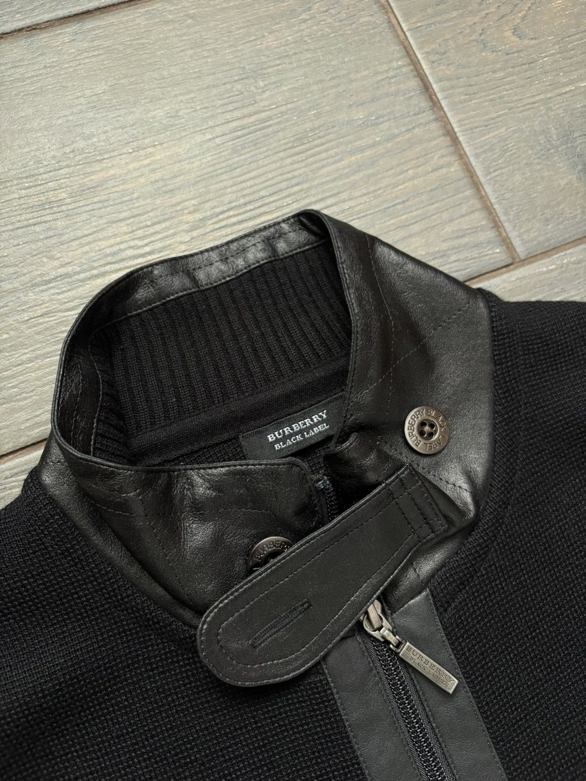 Burberry Burberry Black Label Knit Pullover Sweater Leather Trim Zip Size US M / EU 48-50 / 2 - 9 Thumbnail