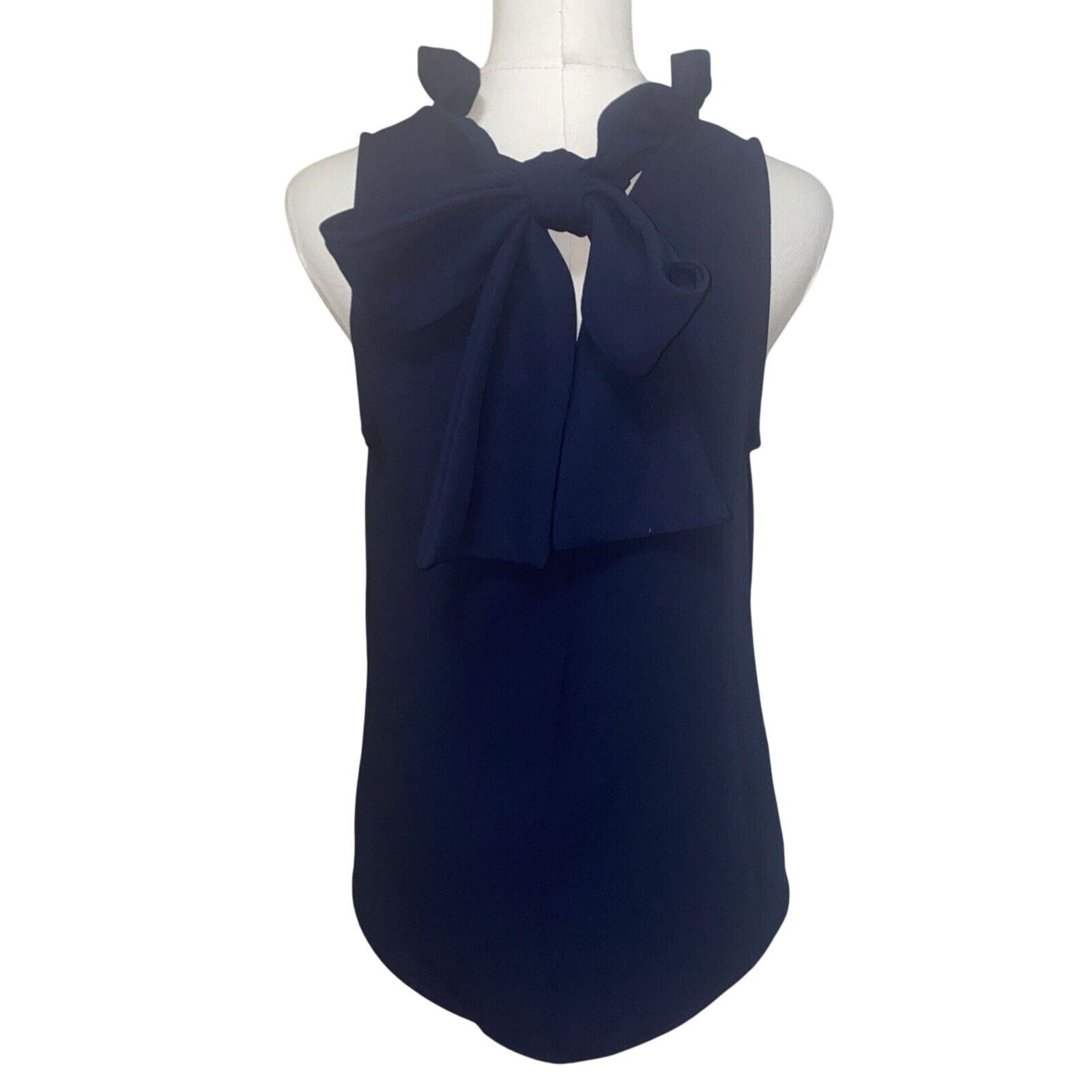 Other Pomander Place Blue Sleeveless Ruffle Collar Tie Bow Top S Size S / US 4 / IT 40 - 4 Thumbnail