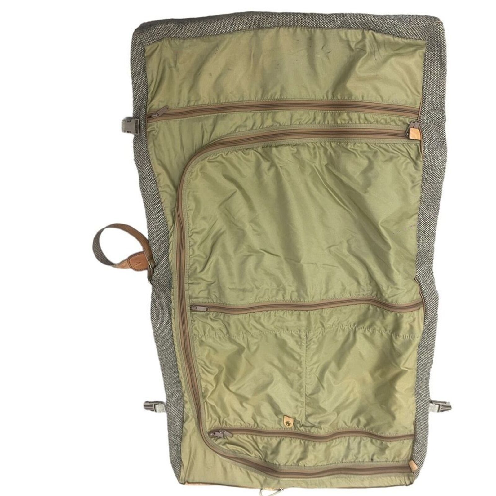 Hartmann Vtg Hartmann Leather Tweed Hanging Garment Travel Bag Size ONE SIZE - 7 Thumbnail