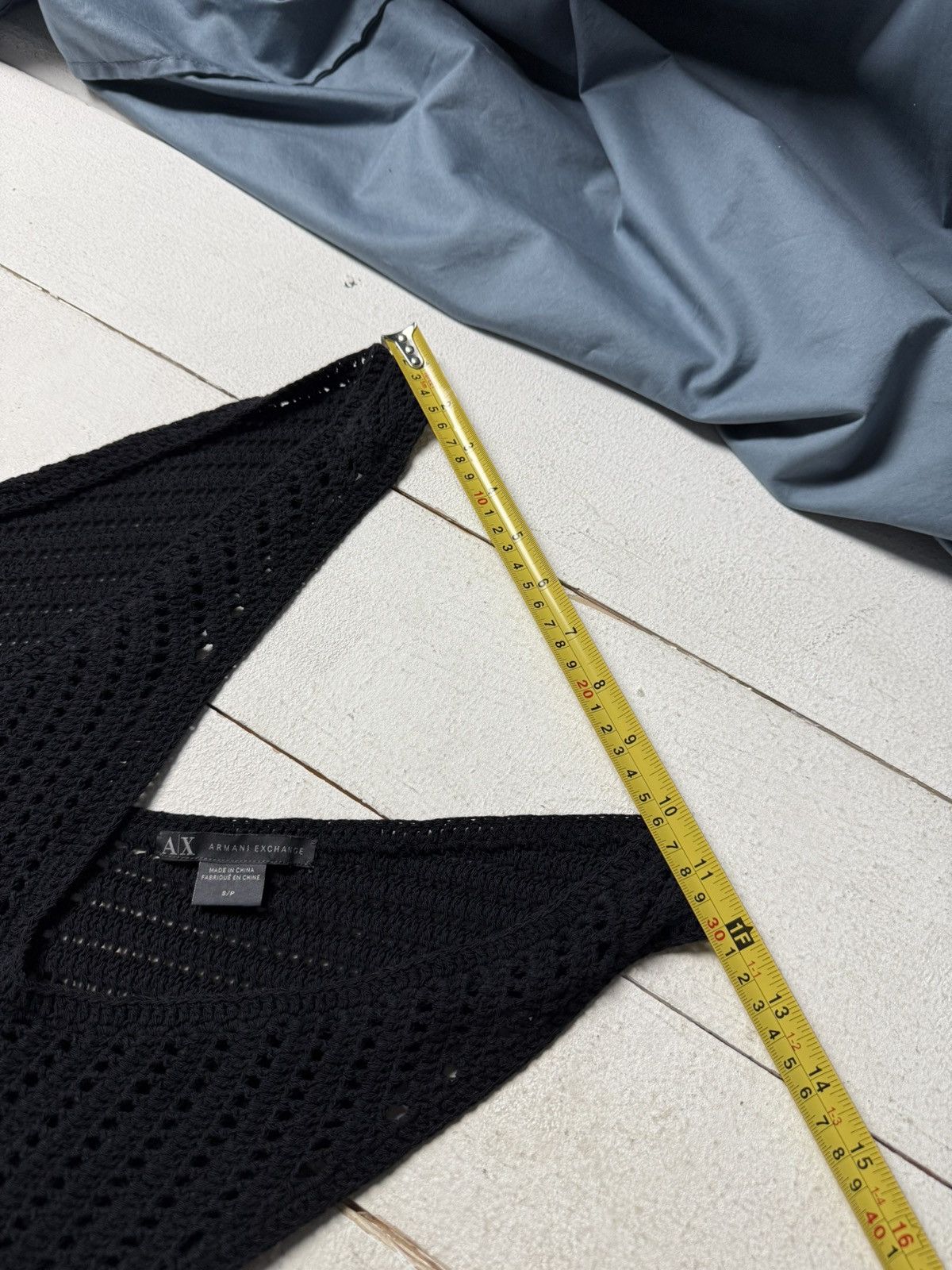 Armani Exchange Armani Exchange Black Knit Crochet Asymmetric Tank Top Size S / US 4 / IT 40 - 14 Thumbnail