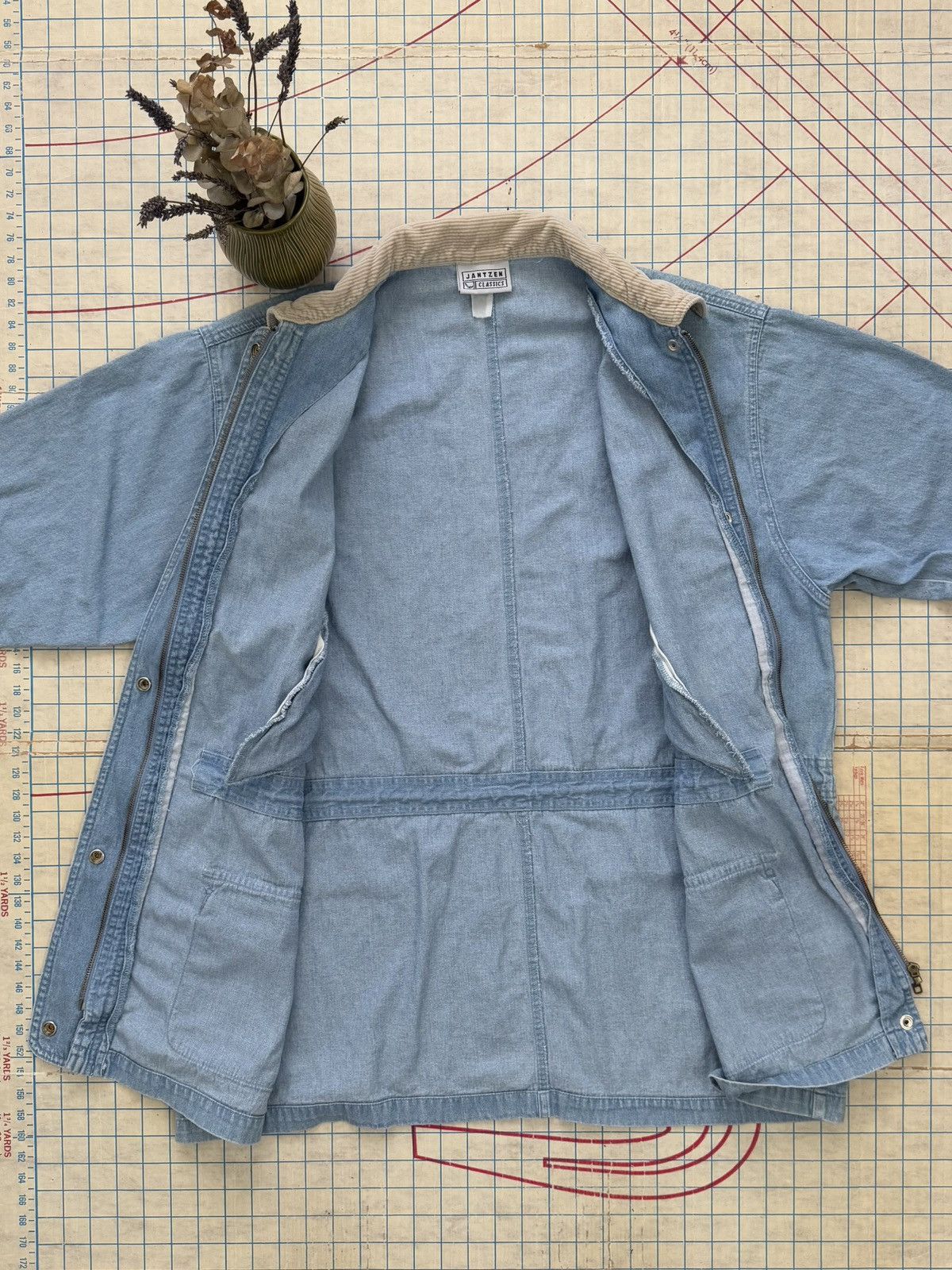 Jantzen × Vintage Vintage Jantzen Denim Chore Coat Barn Jacket Faded Denim Blu Size XL / US 12-14 / IT 48-50 - 11 Thumbnail