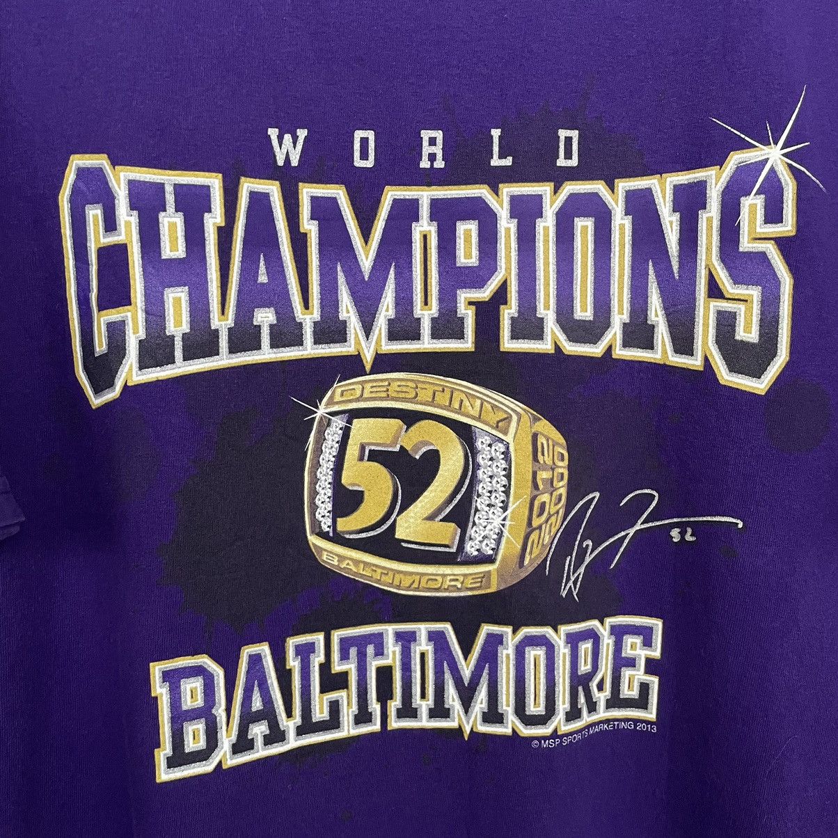 NFL × Vintage Vintage NFL Baltimore Ravens 2013 World Champions T Shirt Size US XL / EU 56 / 4 - 2 Thumbnail