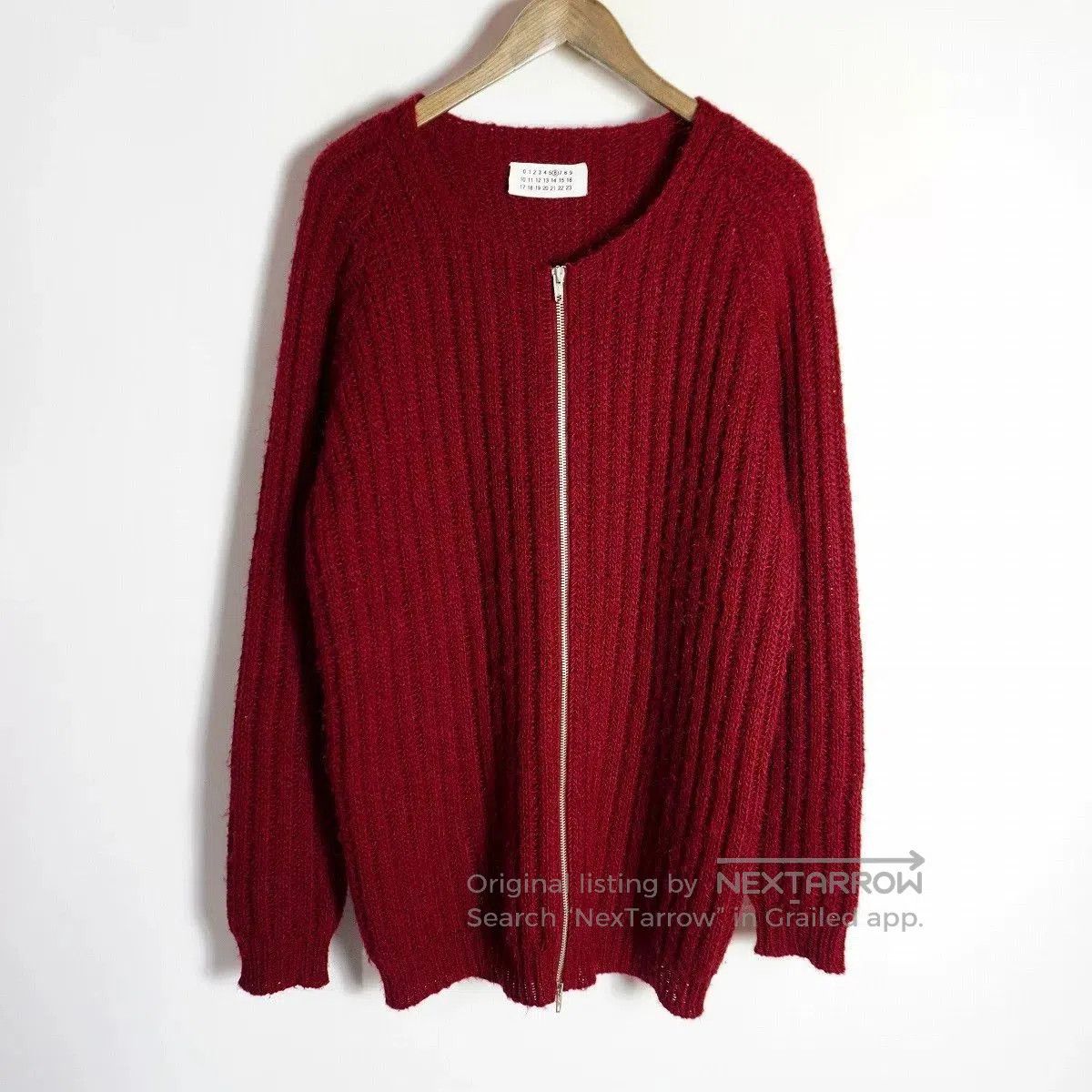Maison Margiela Martin Margiela 6 Red Knit Cardigan. Size L / US 10 / IT 46 - 1 Thumbnail