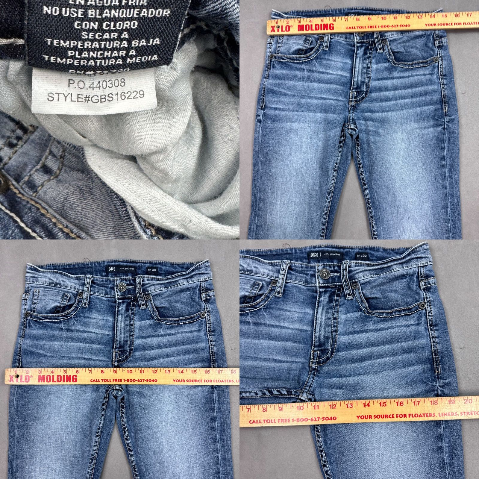 Vintage Buckle Jeans Mens 30x30 Blue Jake Denim Pants Faded Washed Out Buckle Bke Jeans Regular 5-Pocket blue Denim Mens Jeans 30x30 Size US 31 - 8 Thumbnail