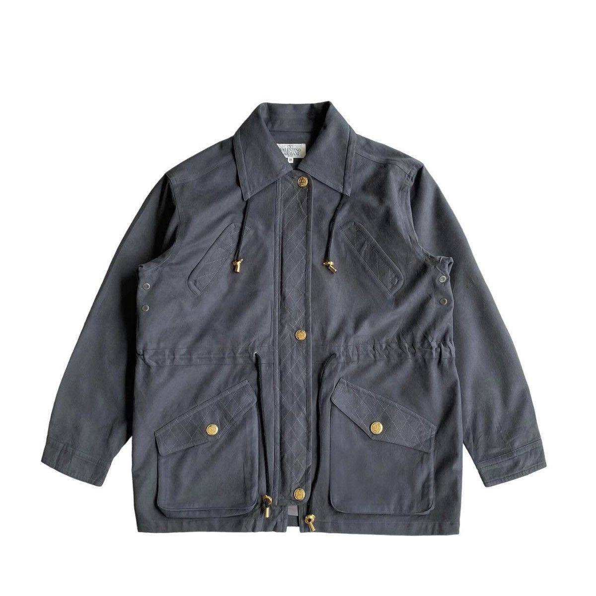 Valentino Valentino Garavani suede coat jacket dark steel grey outer Size US M / EU 48-50 / 2 - 1 Thumbnail