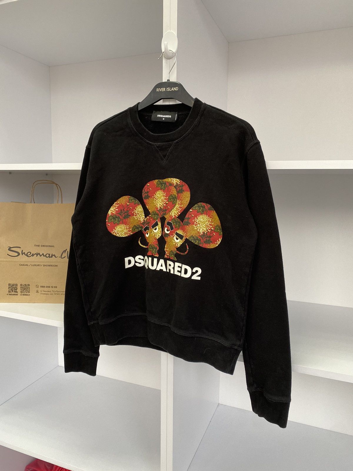 Dsquared2 × Vintage Vintage Dsquared2 Black Mouse Cool Fit Sweatshirt Size US M / EU 48-50 / 2 - 5 Thumbnail