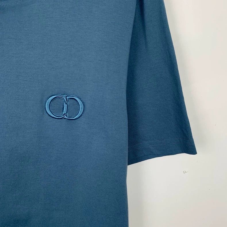 Dior Dior Logo embroidery blue round-neck cotton short-sleeved T Size US XL / EU 56 / 4 - 4 Thumbnail