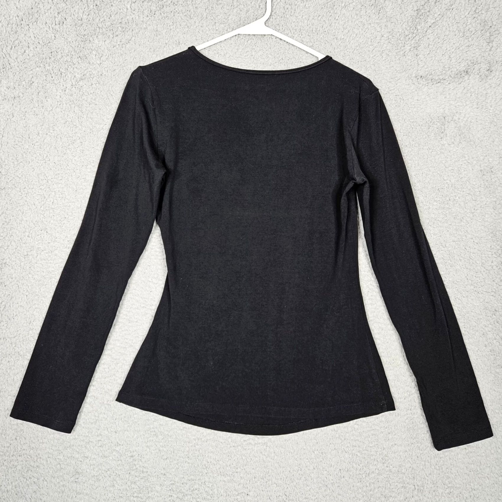 Vintage Sundance V-Neck Long Sleeve Solid Top Womens Small Black Shirt Regular Size S Size S / US 4 / IT 40 - 5 Thumbnail