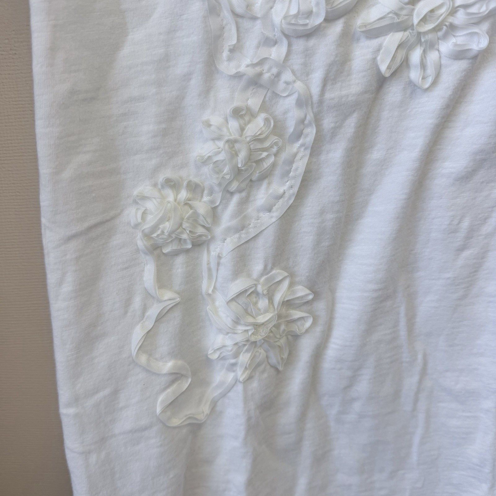 Other Po Pori White 3D Floral Appliqué Tee Boho Cotton Top S Size S / US 4 / IT 40 - 9 Thumbnail