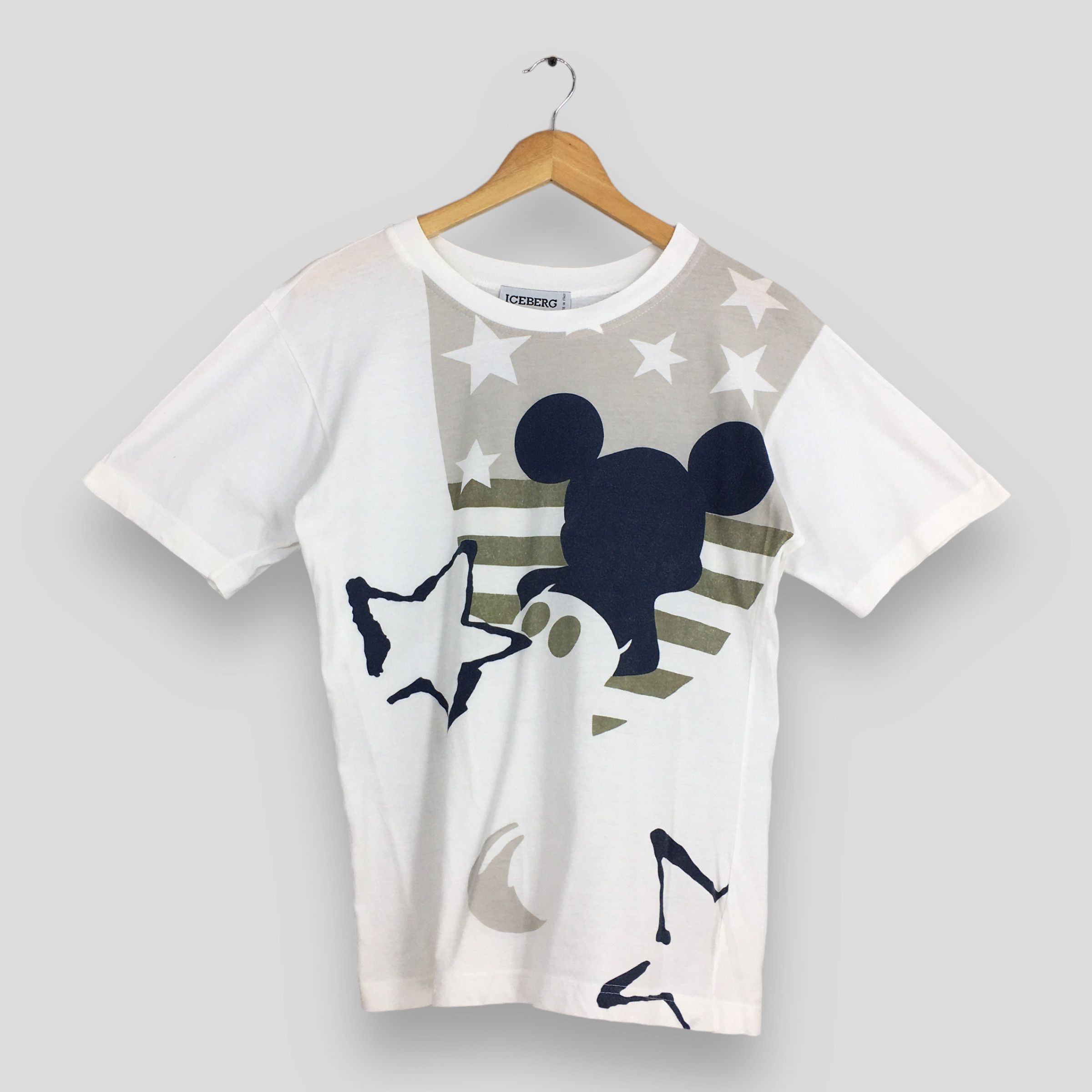 Disney Vintage Iceberg Italy Mickey Mouse Cartoon White T shirt S Size US S / EU 44-46 / 1 - 1 Thumbnail